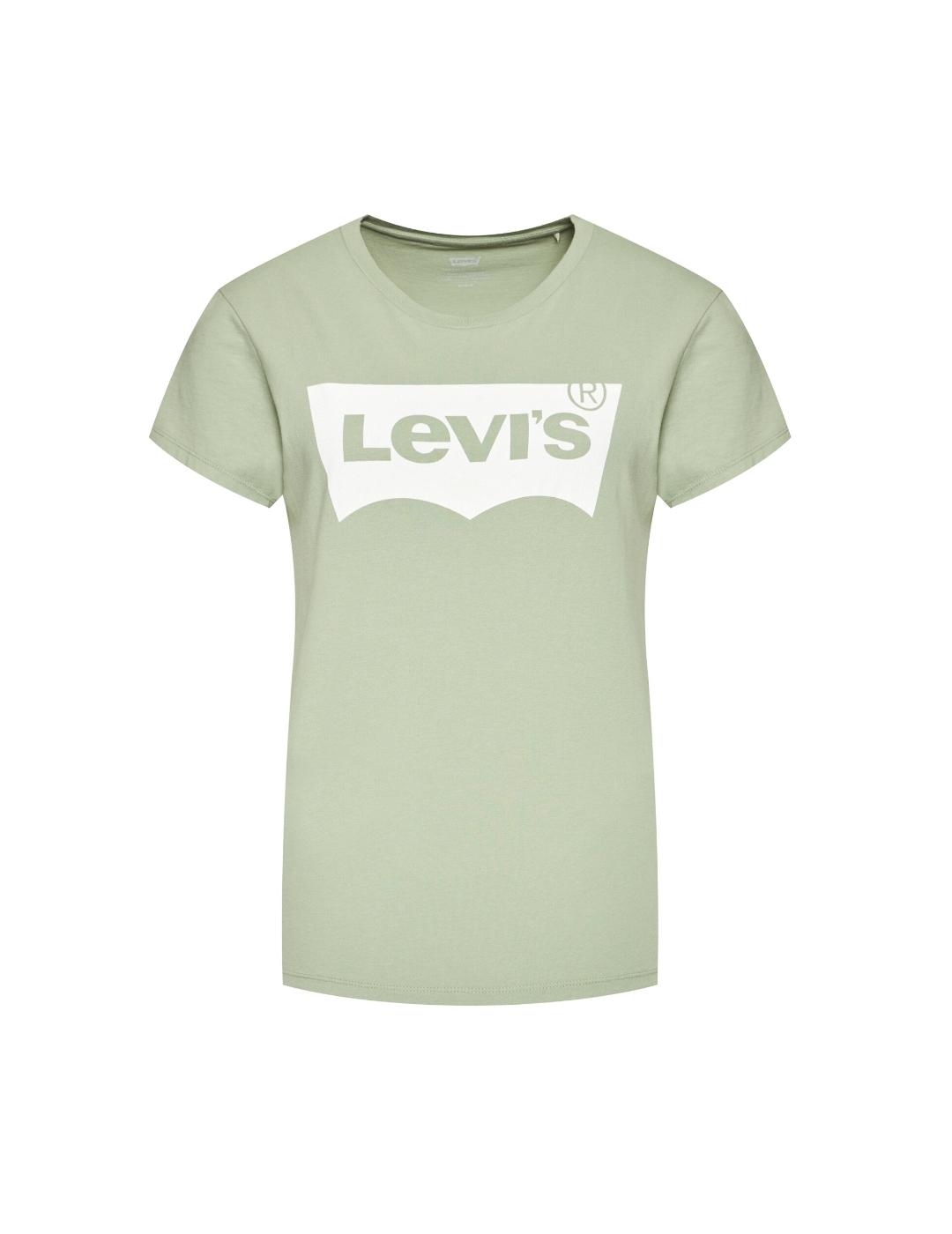 Camiseta Levis Perfect Tee verde para mujer-z