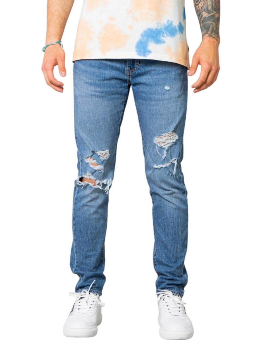 Pantalón vaquero Levis 512 azul con rotos hombre-z