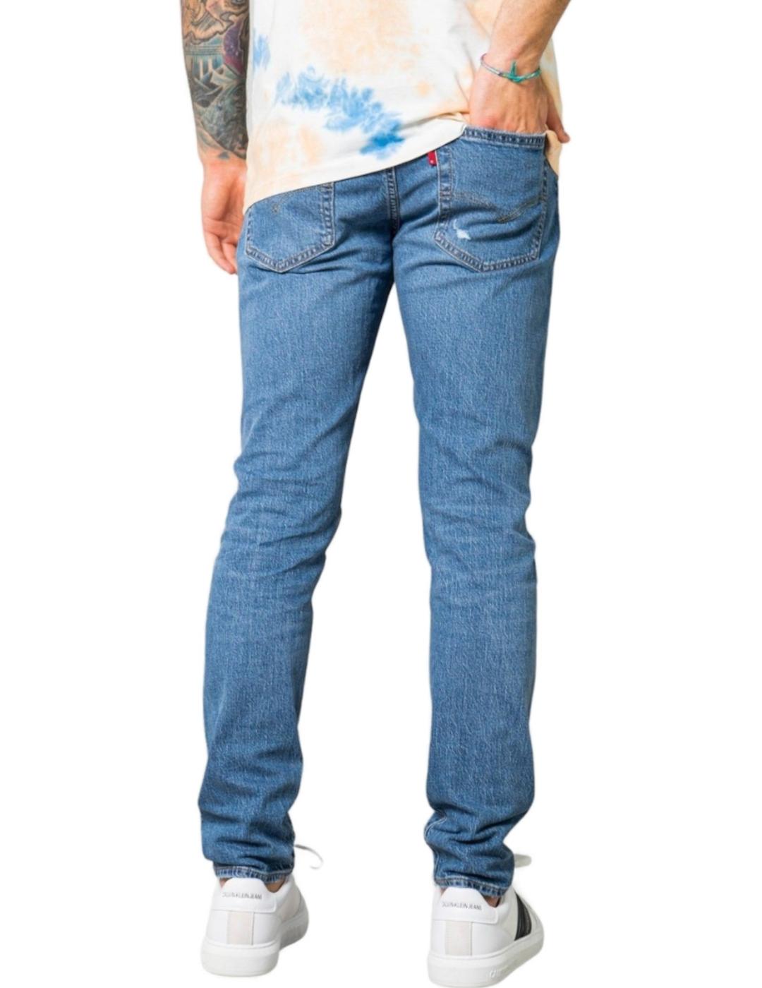 Pantalón vaquero Levis 512 azul con rotos hombre-z