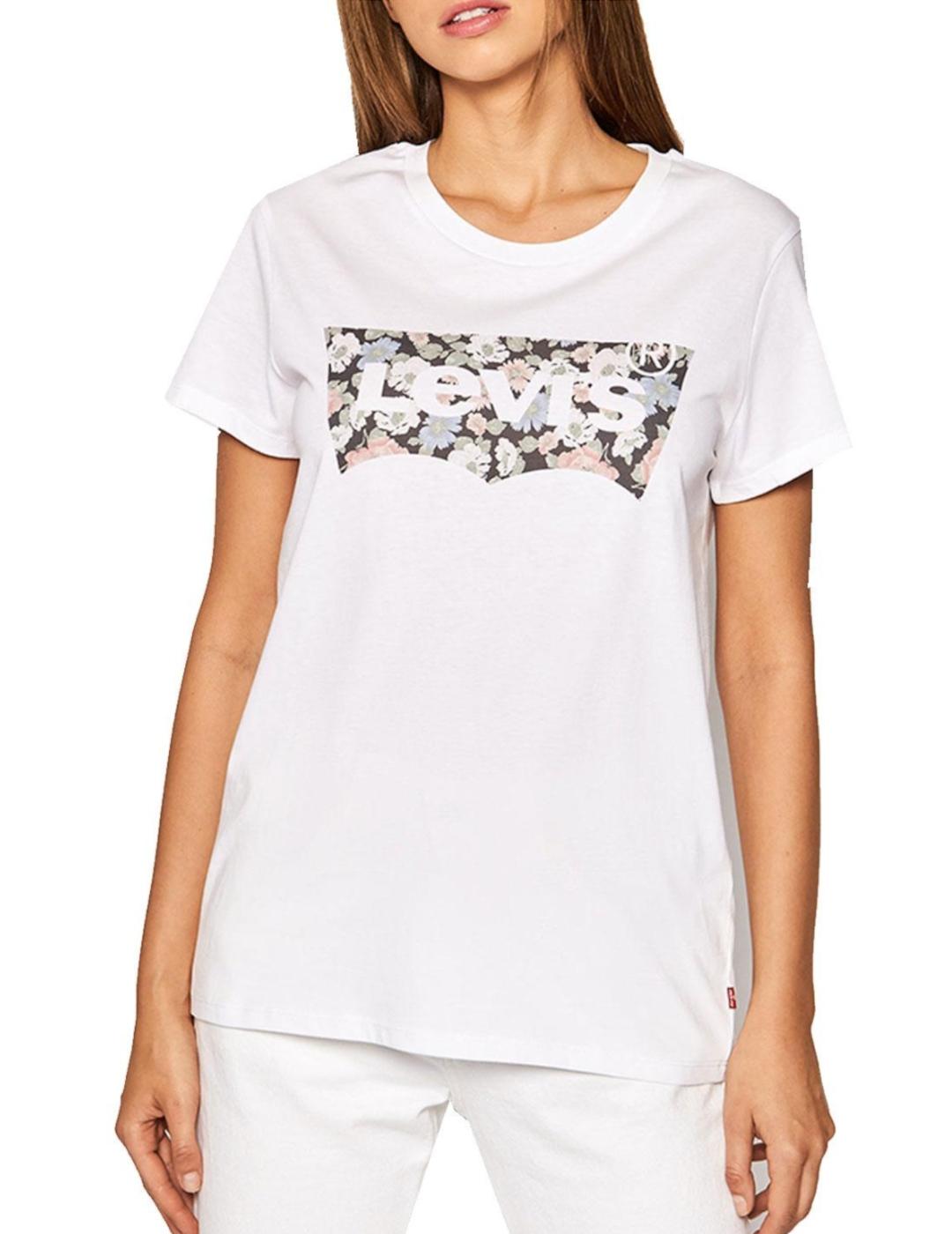 Camiseta Levis Vanessa Floral blanca para mujer -z