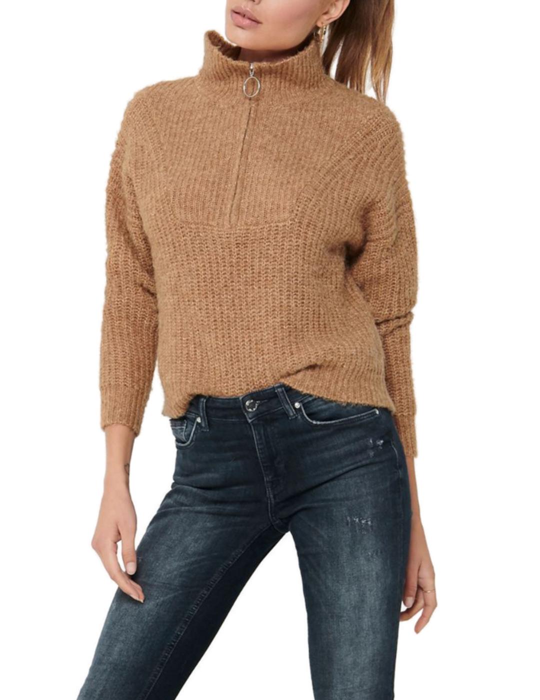 Jersey Only Emily camel para mujer-z