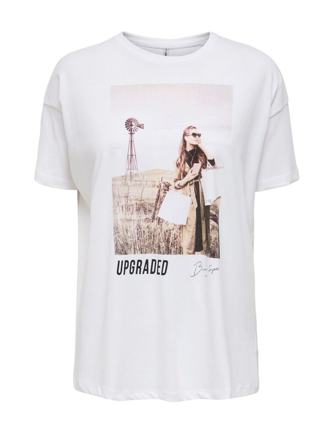 Camiseta Only Beth blanca Upgraded para mujer-z
