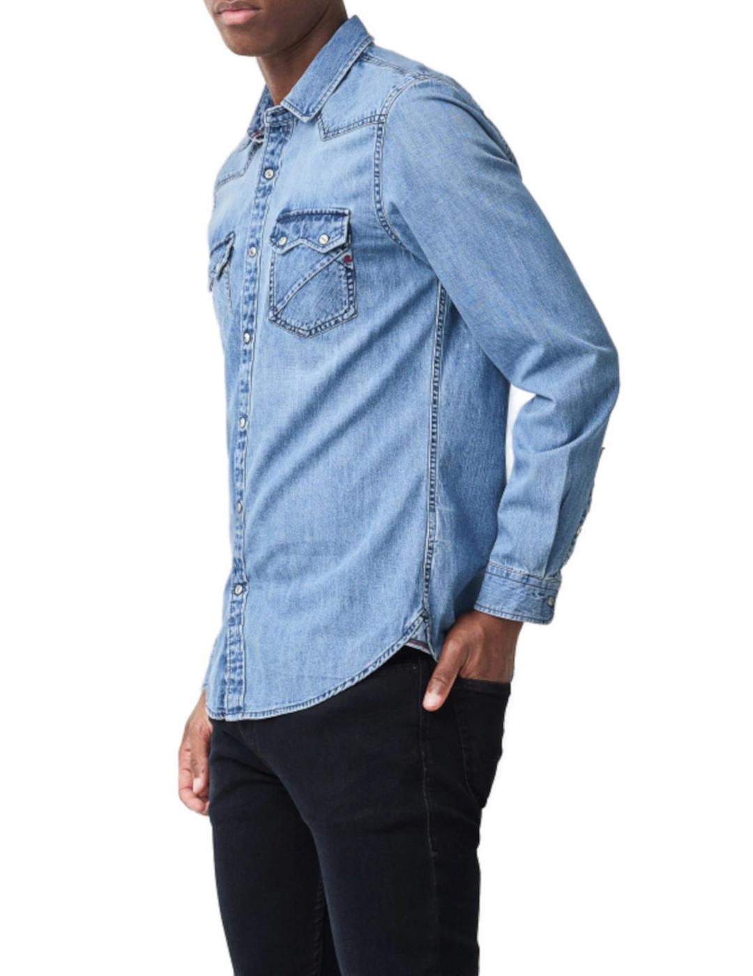 Camisa Salsa  fit slim denim para hombre-z