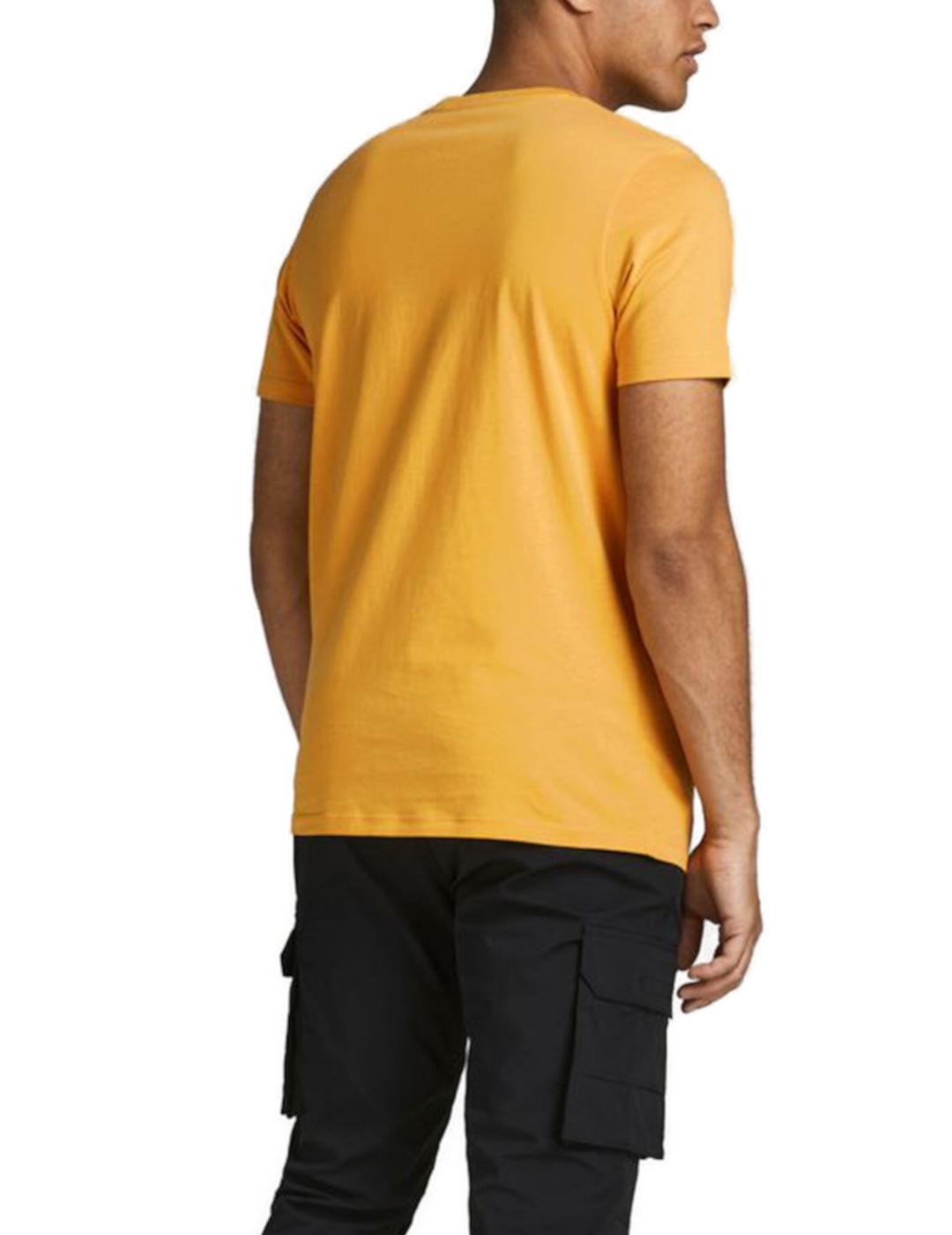 Camiseta Jack-Jones slim logo amarillo hombre-z