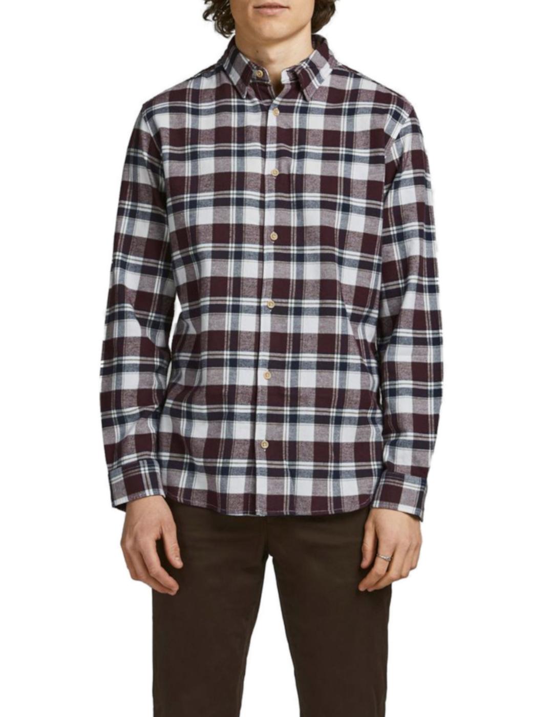 Camisa Jack-Jones Plain granate para hombre-z