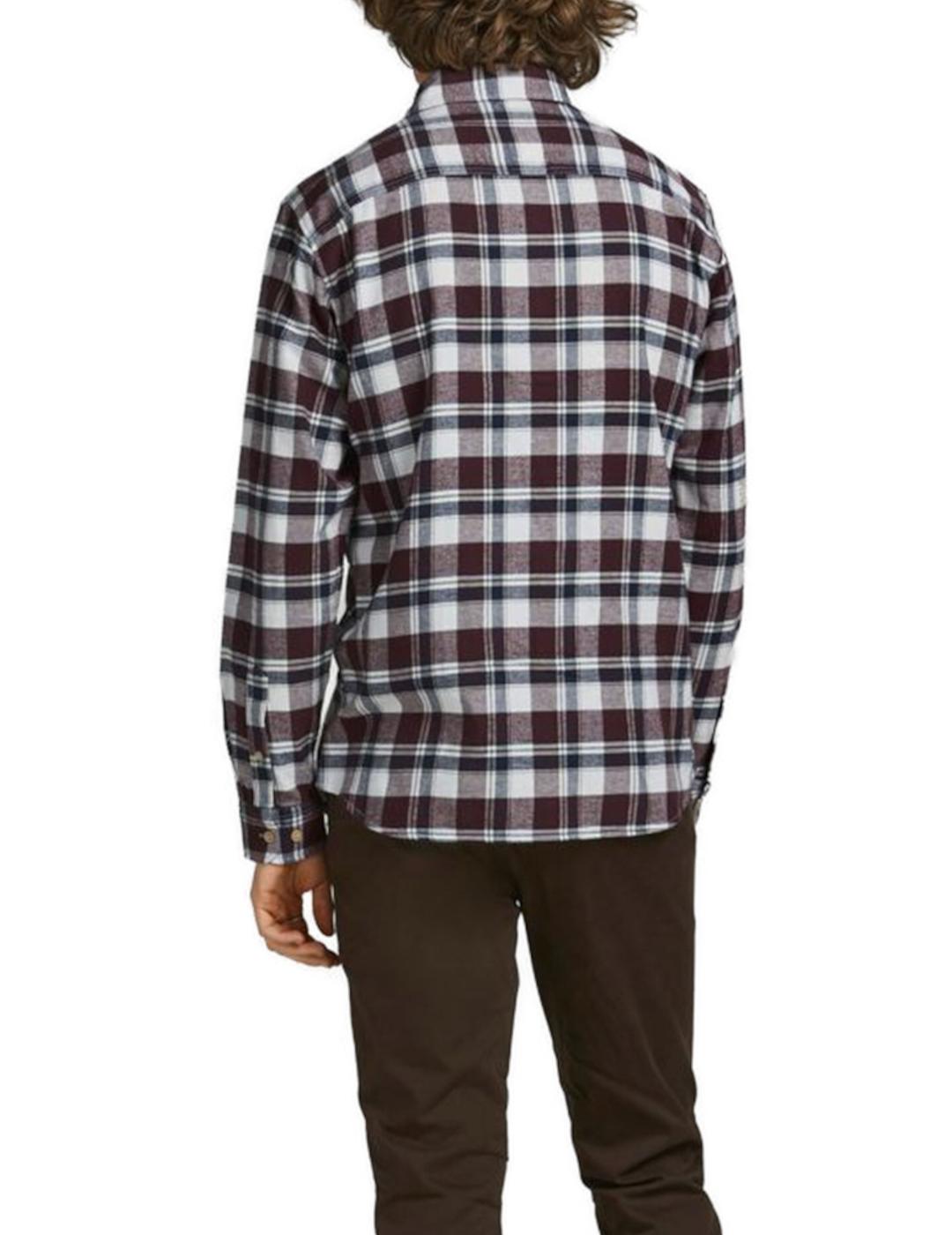 Camisa Jack-Jones Plain granate para hombre-z