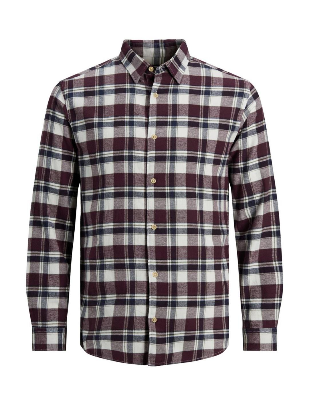 Camisa Jack-Jones Plain granate para hombre-z