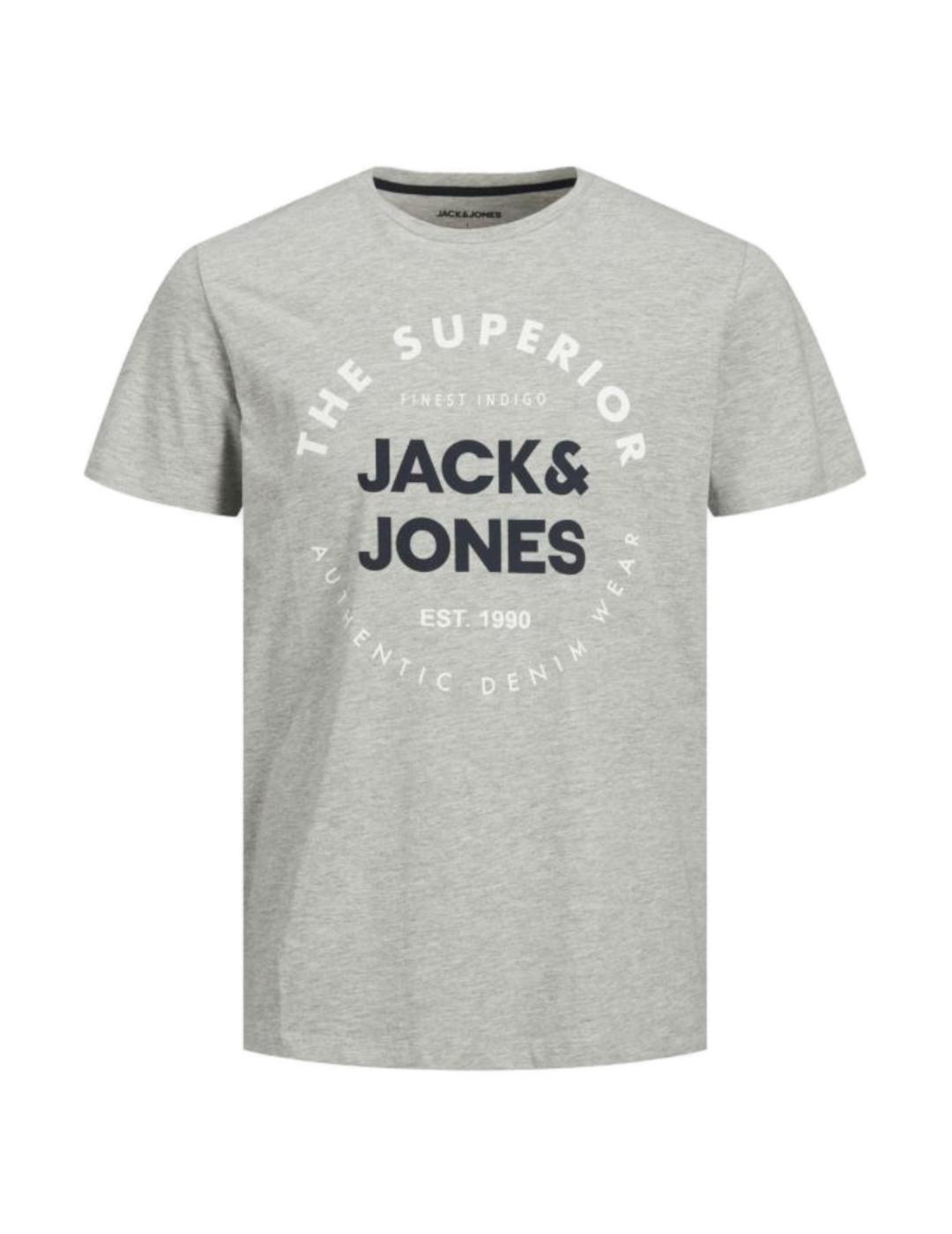 Camiseta Jack-Jones Herro gris claro para hombre-z