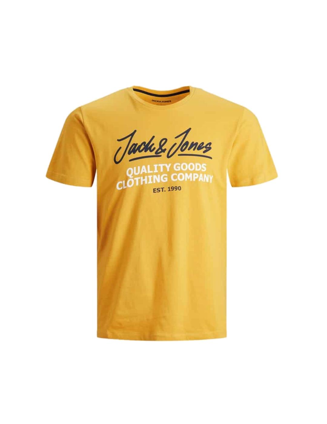 Camiseta Jack-Jones Herro mostaza para hombre-z