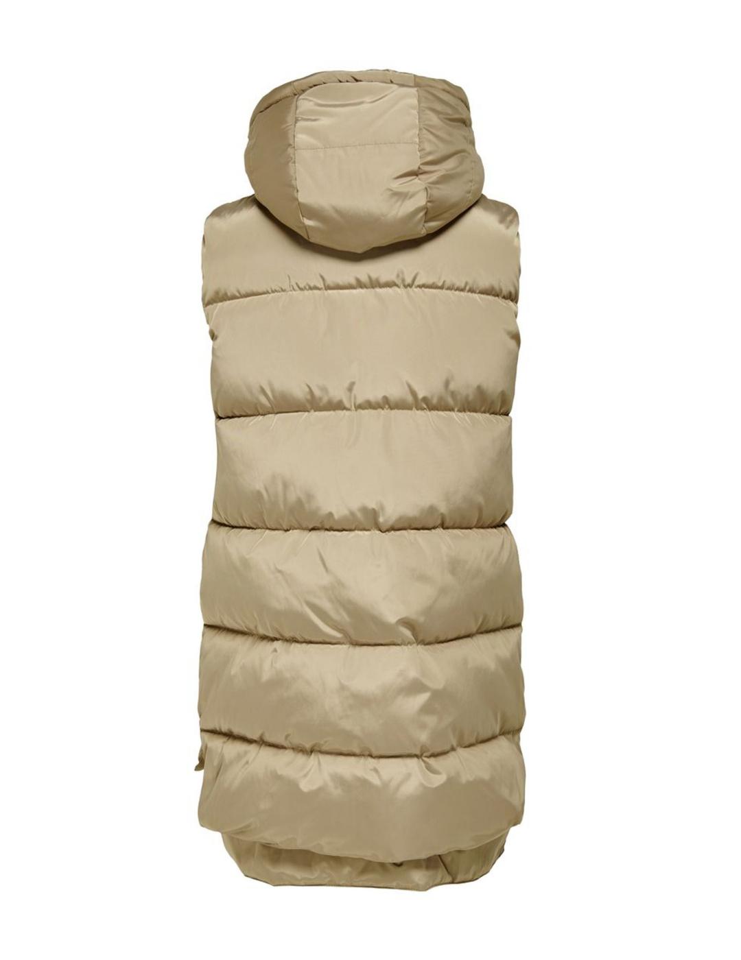 Chaleco Only Nora beige para mujer-z