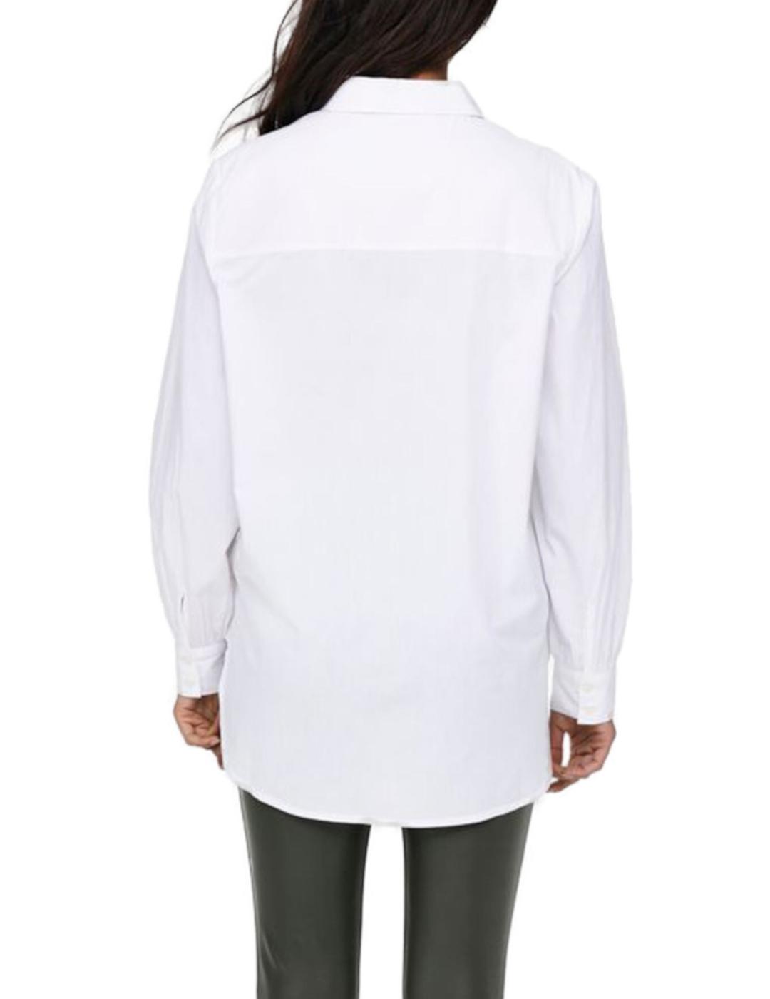 Camisa Only Nora Noos blanca oversize de mujer-&