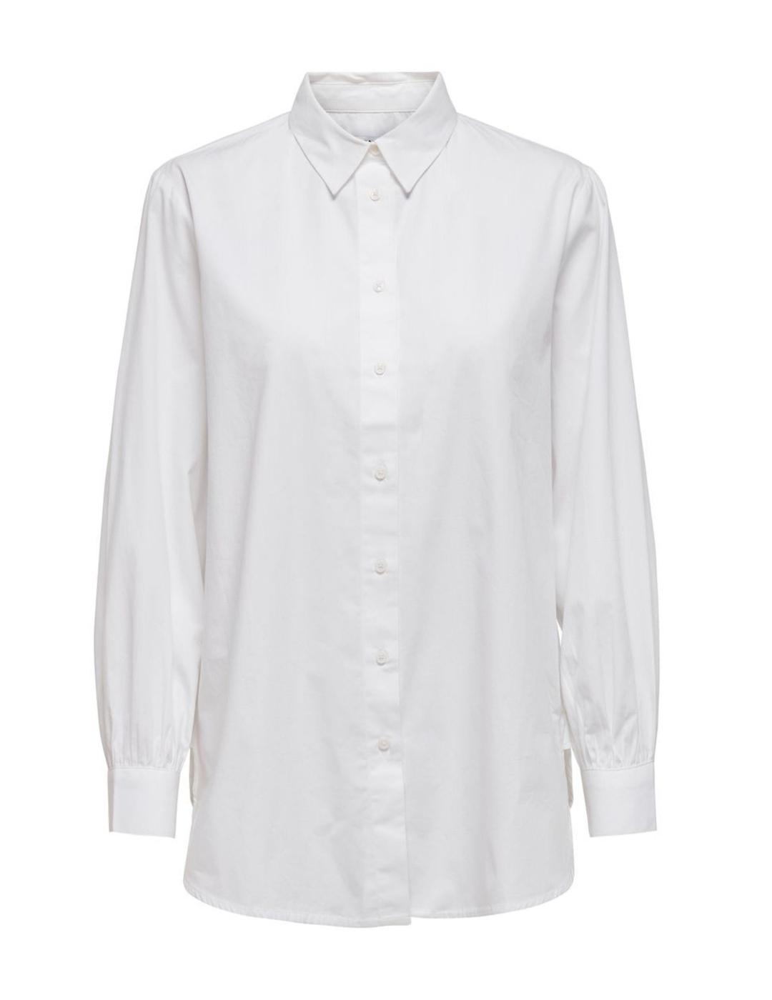 Camisa Only Nora Noos blanca oversize de mujer-&