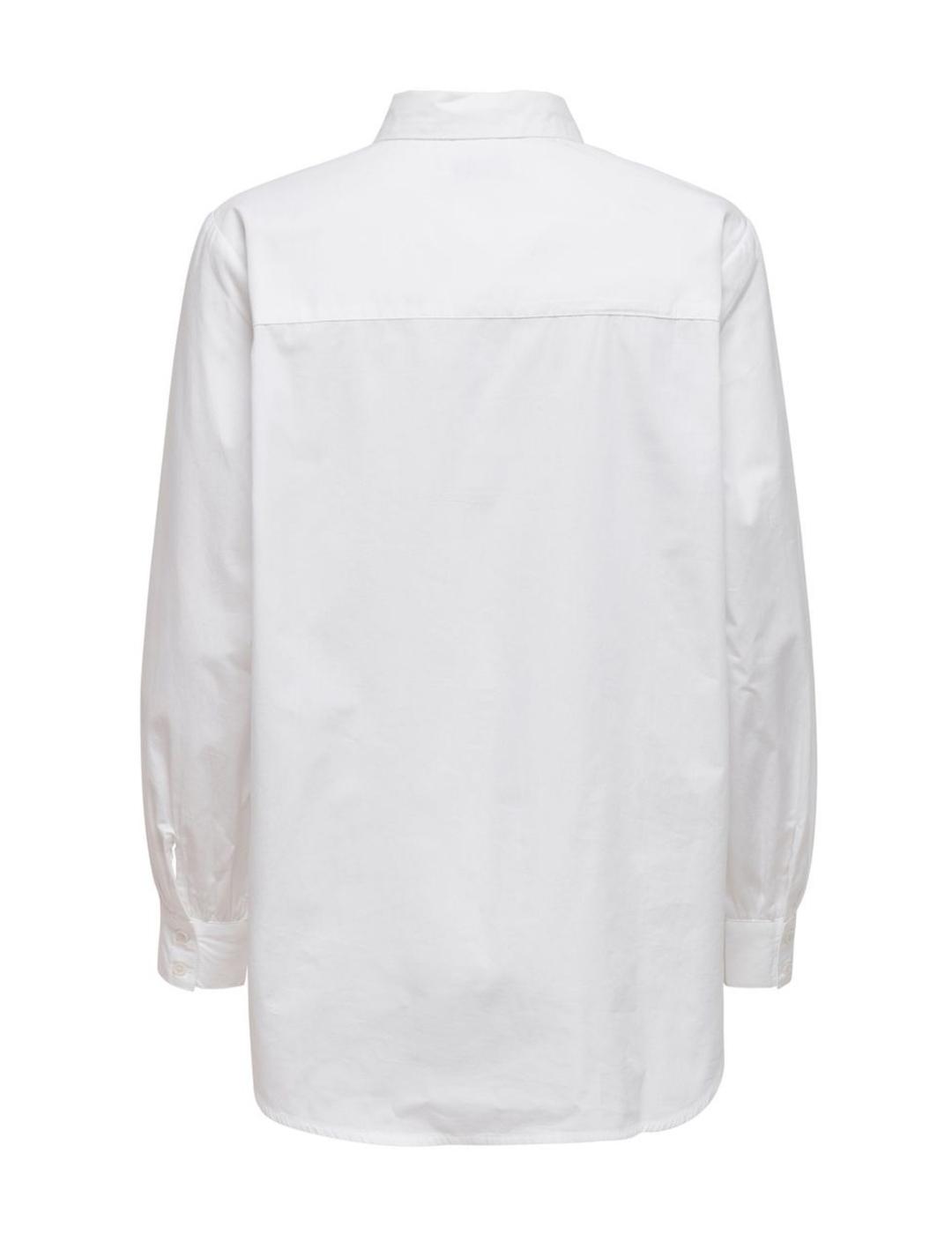 Camisa Only Nora Noos blanca oversize de mujer-&