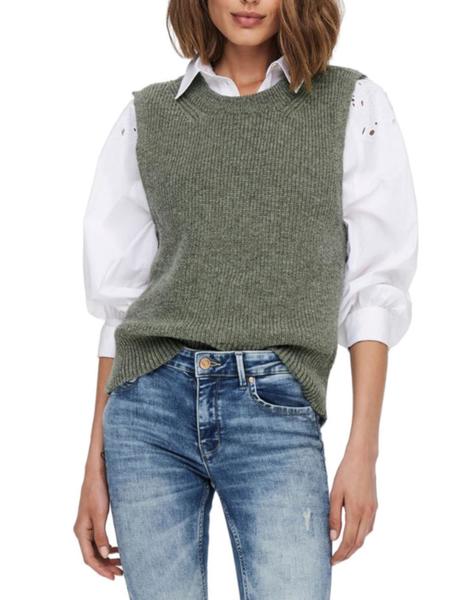 Chaleco Only Paris punto verde para mujer z