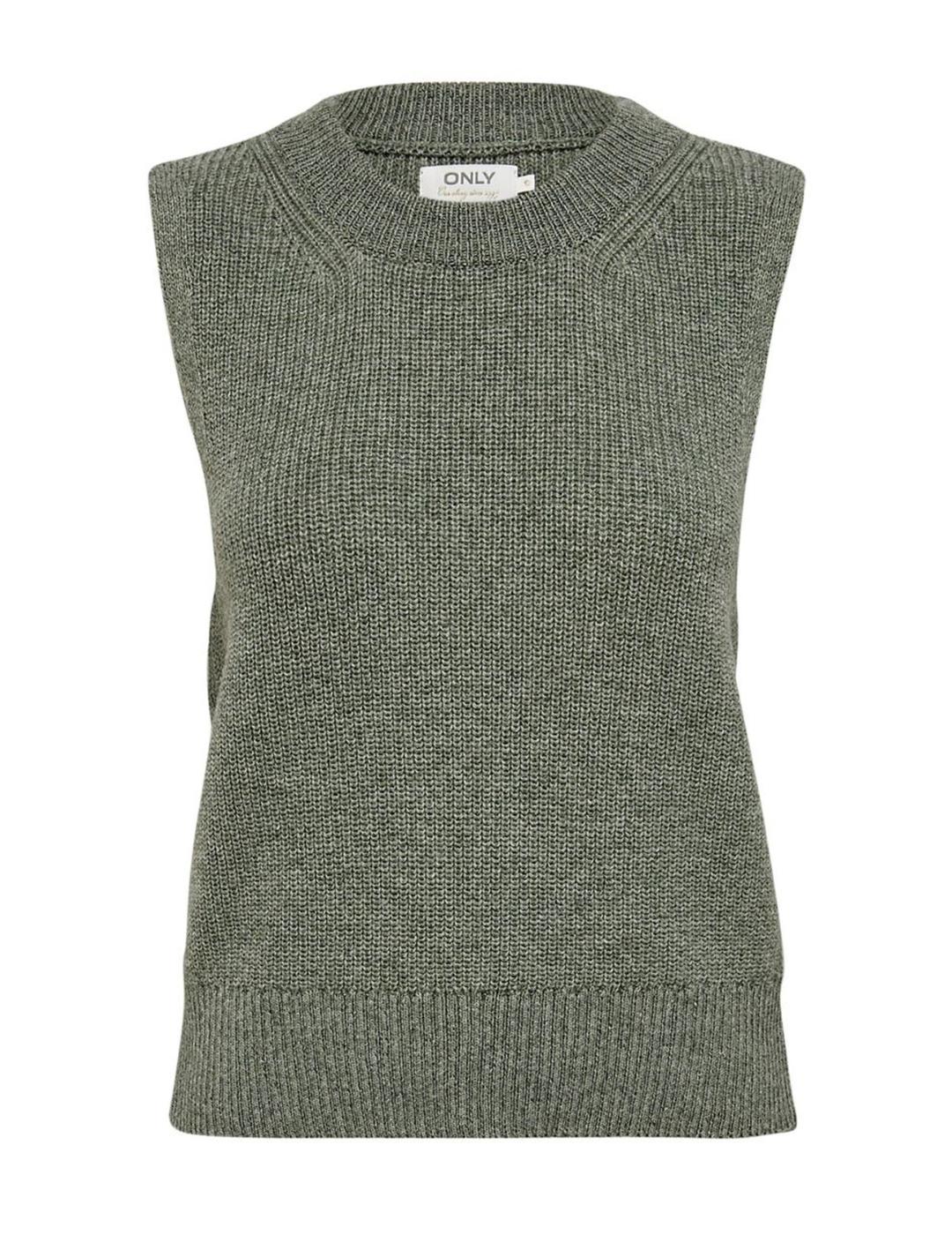 Chaleco Only Paris punto verde para mujer-z