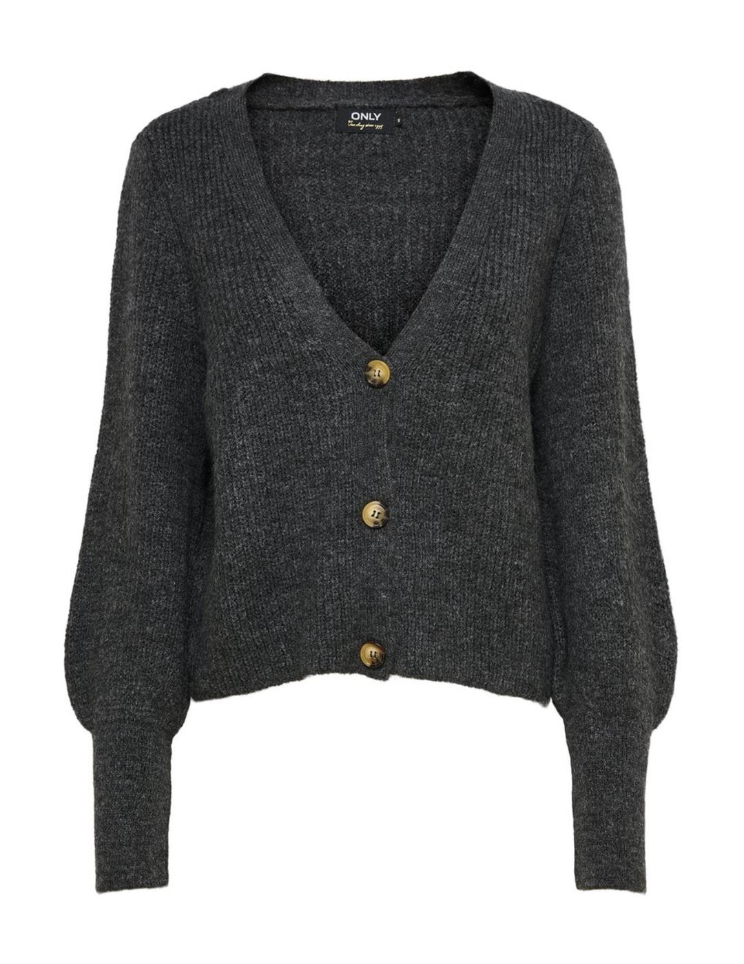 Cardigan Only Clare gris claro para mujer-z
