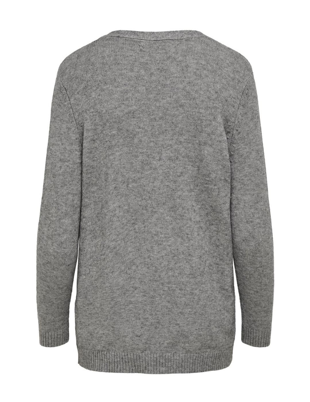 Cardigan Only Lesly kings gris claro para mujer-z