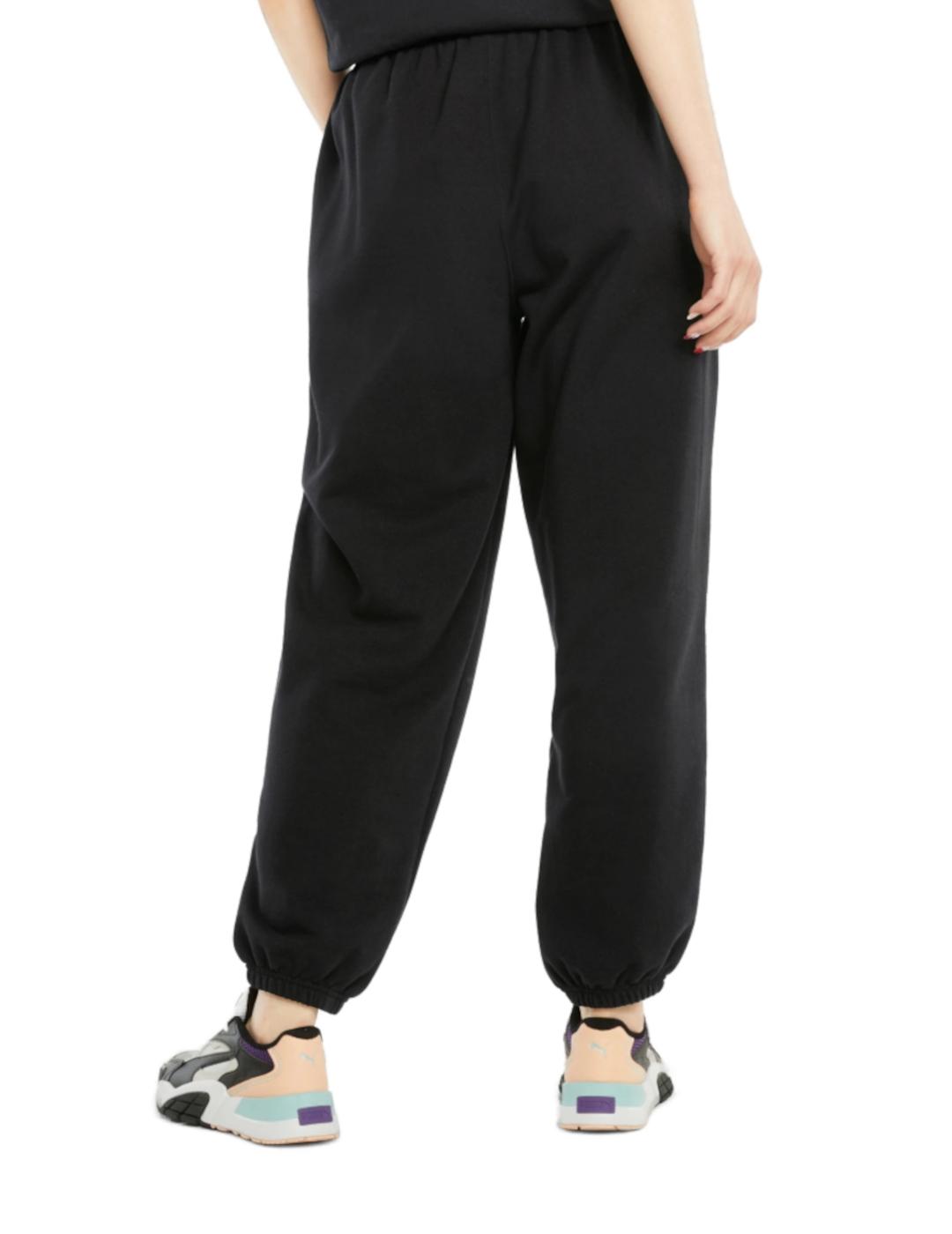 Pantalon Puma jogger de felpa negro para mujer