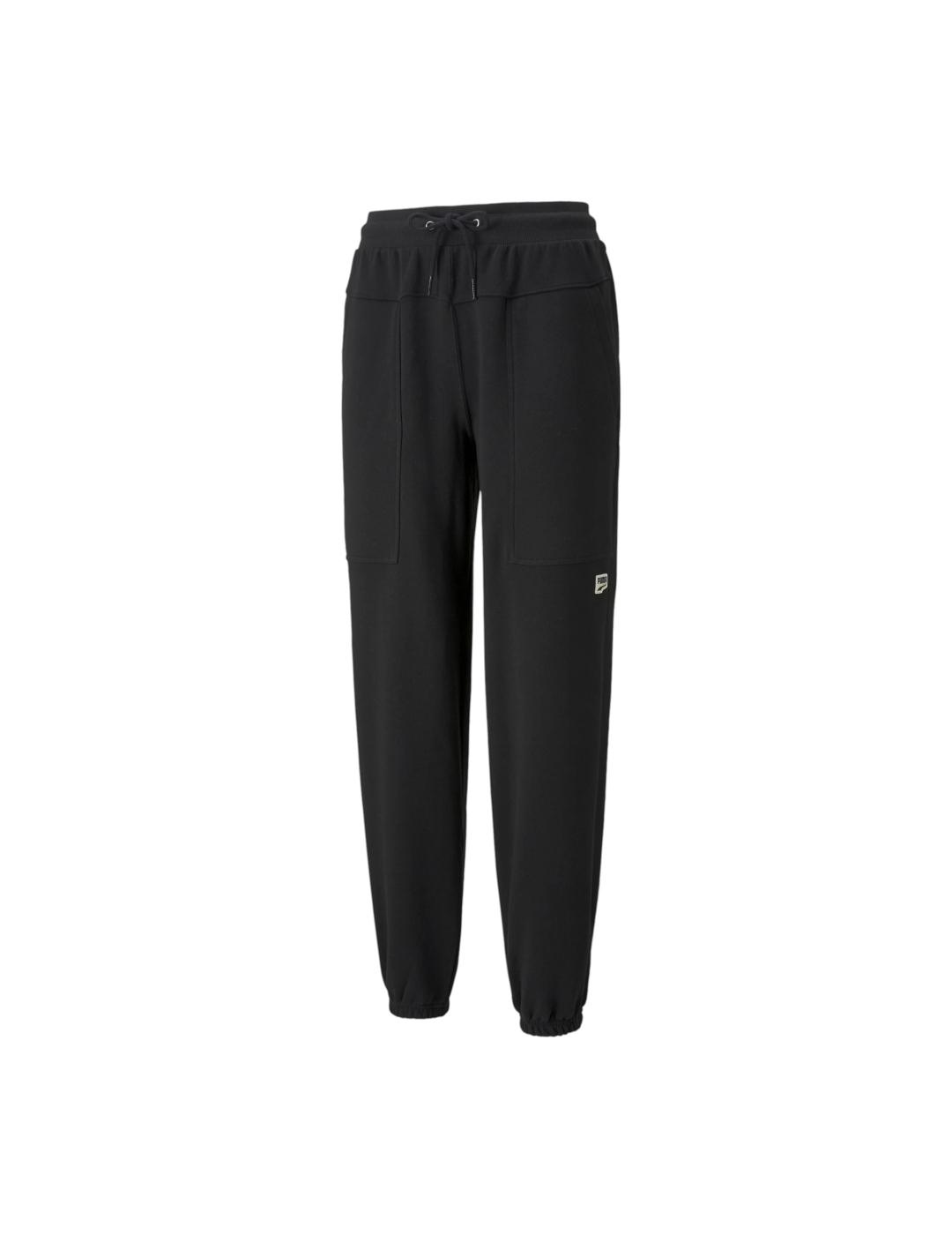 Pantalon Puma jogger de felpa negro para mujer