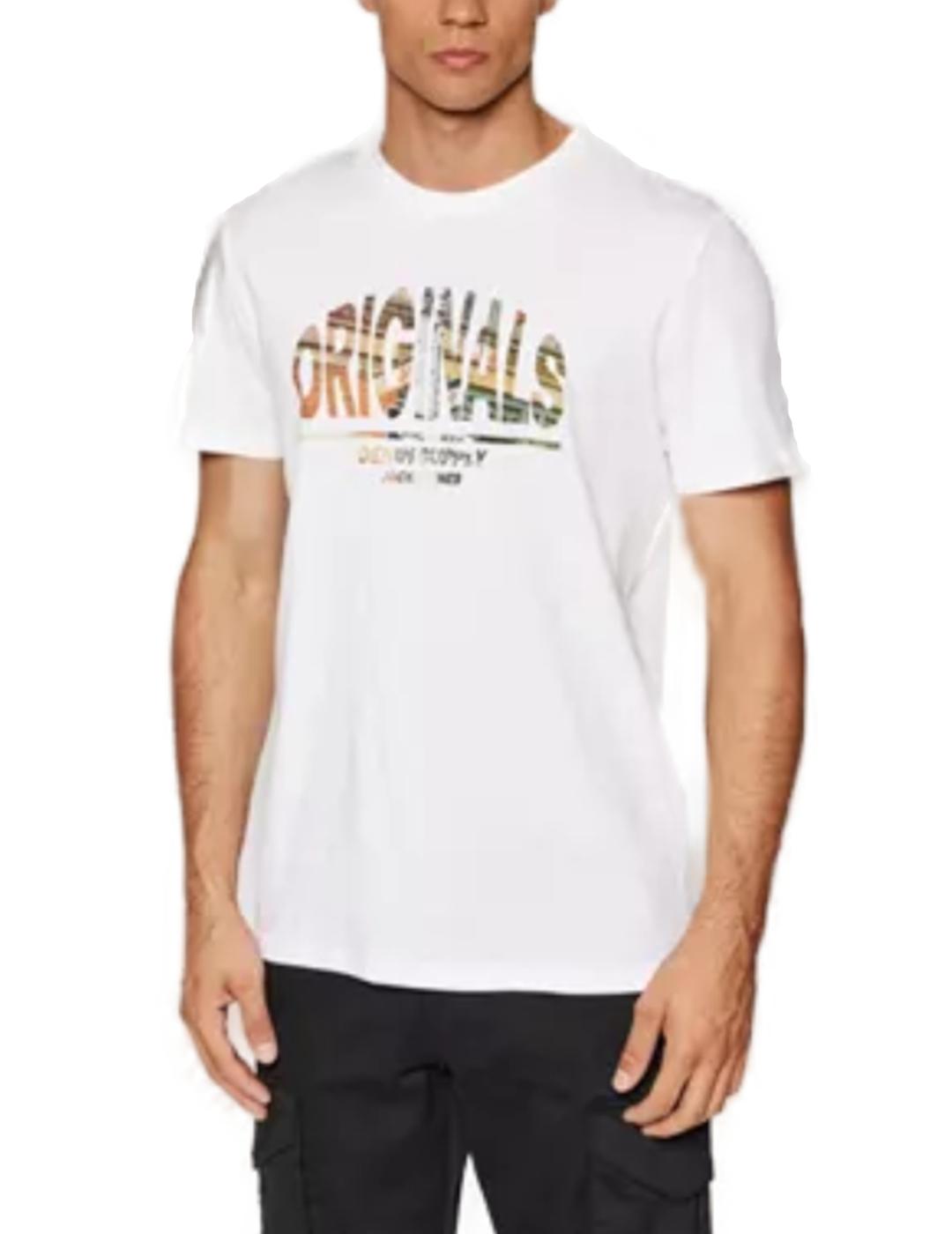 Camiseta Jack&Jones jorbooster blanca de hombre-z