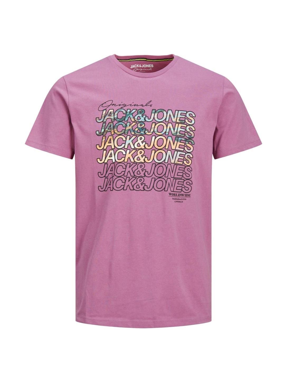 Camiseta Jack-Jones Swirl bordeaux para hombre-z