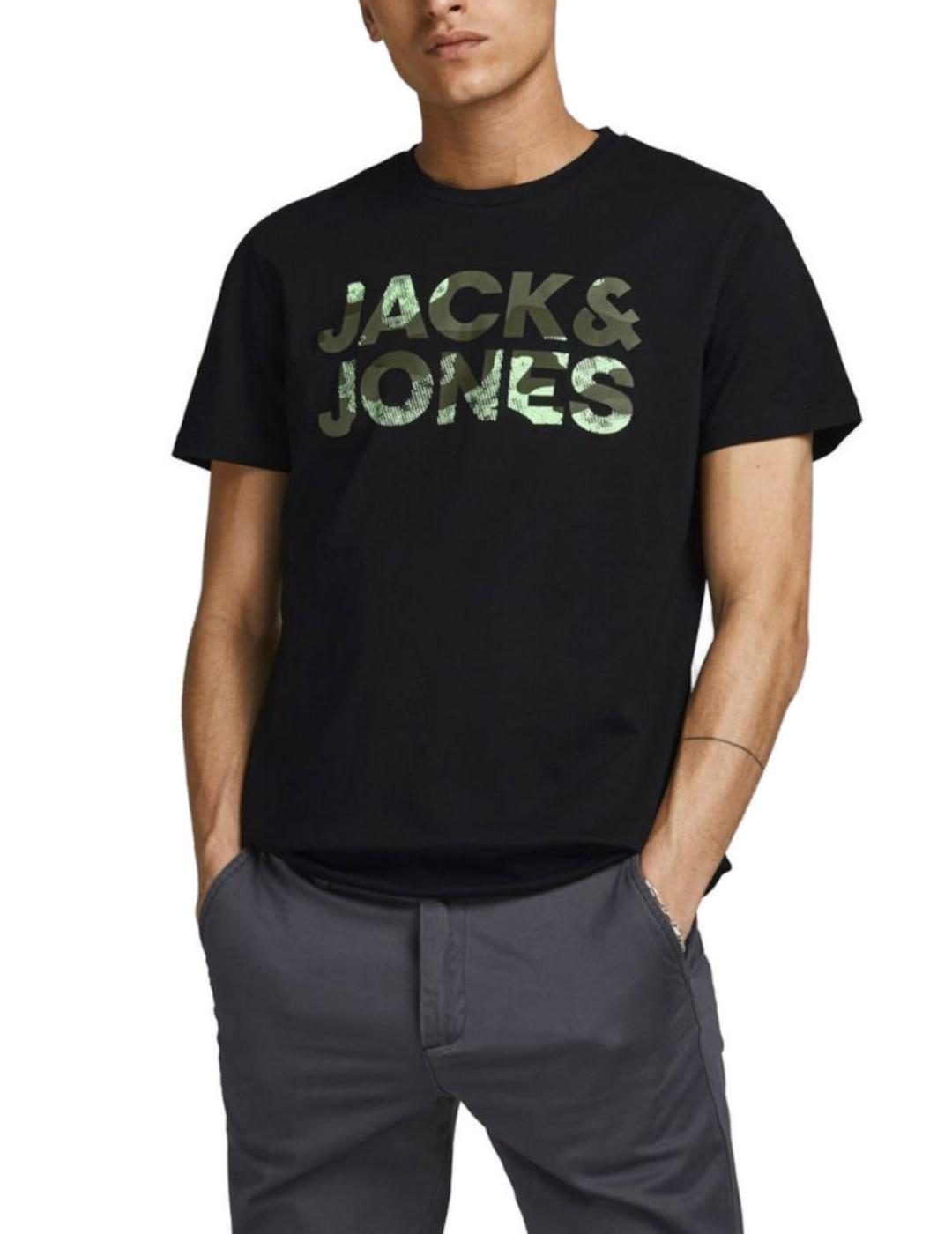 Camiseta Jack-Jones Soldier negro para hombre-z