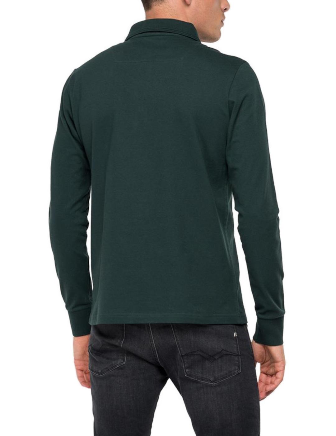 Polo verde militar Replay para hombre-z