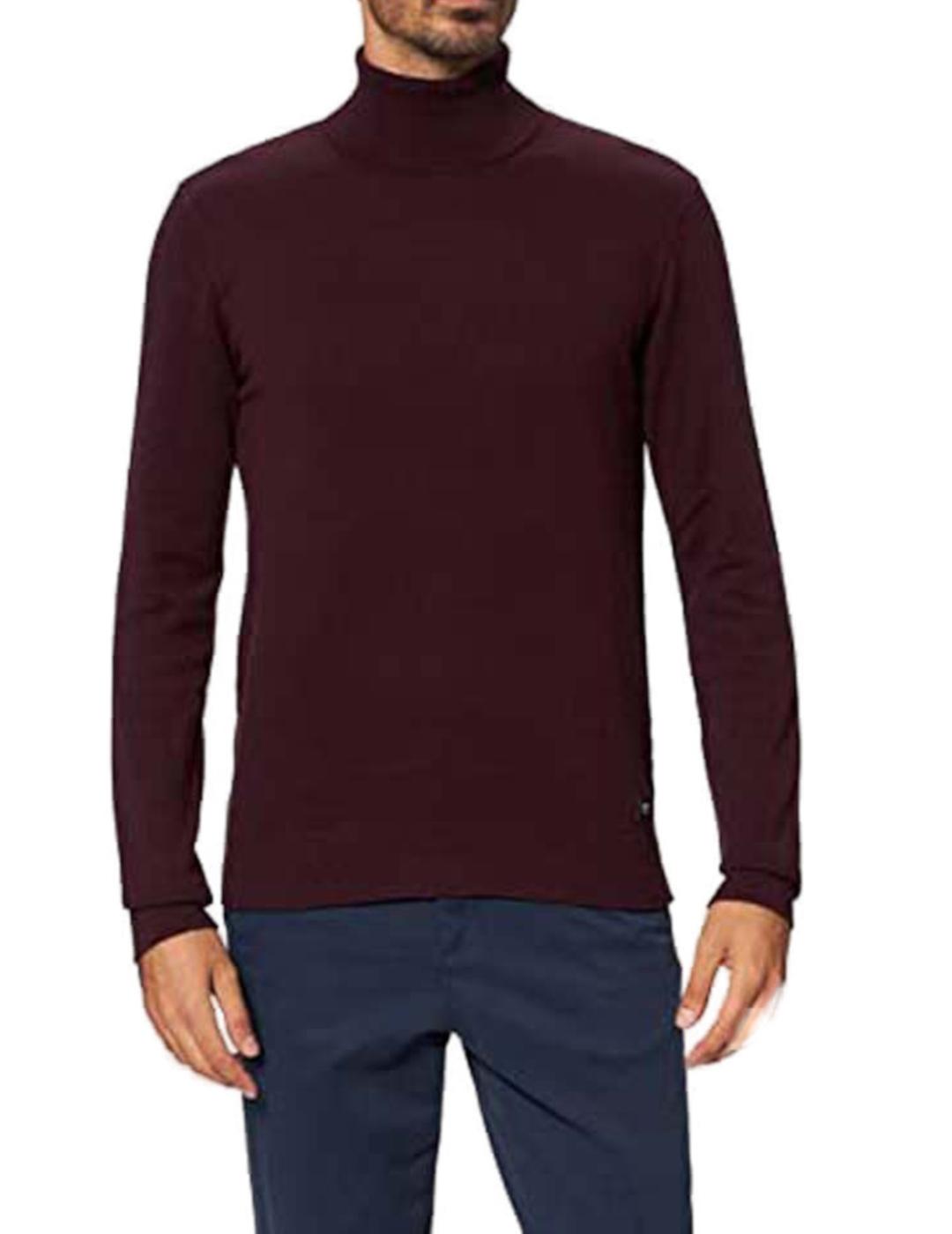 Jersey cuello alto Replay granate para hombre-z