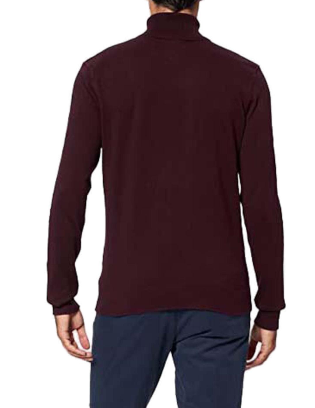 Jersey cuello alto Replay granate para hombre-z