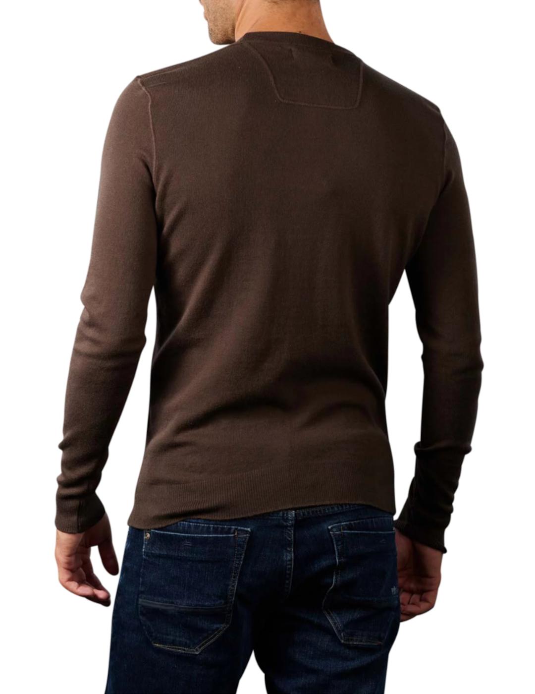 Jersey marrón Replay cuello redondo para hombre-z