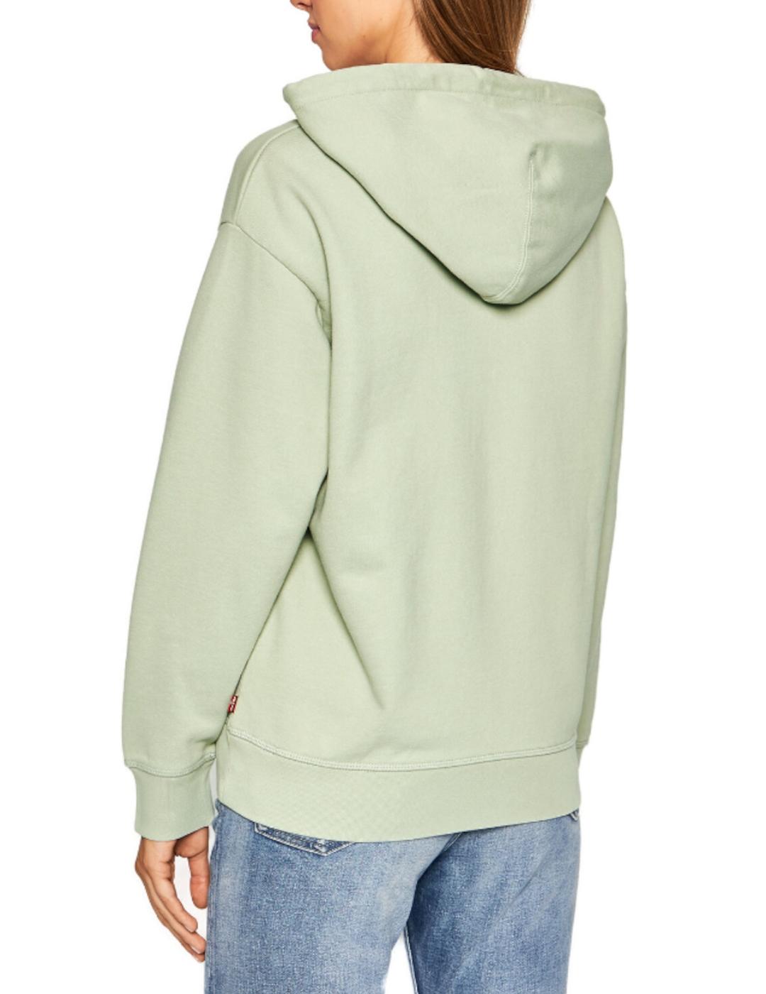 Sudadera Levis verde con capucha para mujer- z