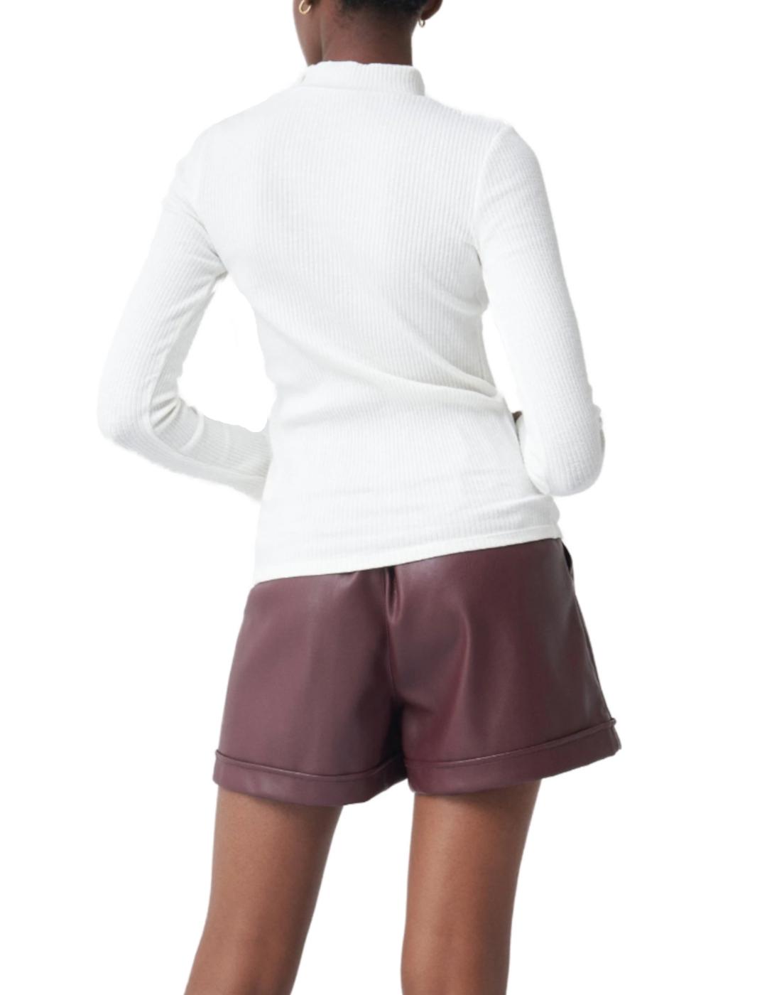 Jersey Salsa de malla con perlas blanco de mujer-z