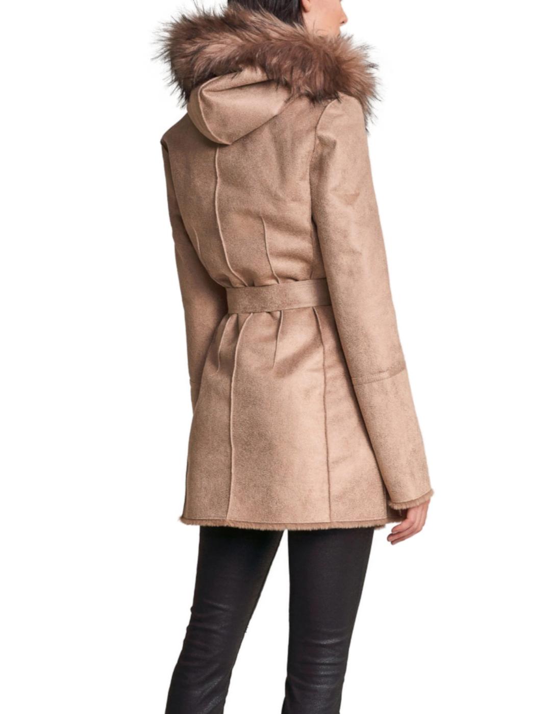 Abrigo Salsa reversible beige con capucha- z