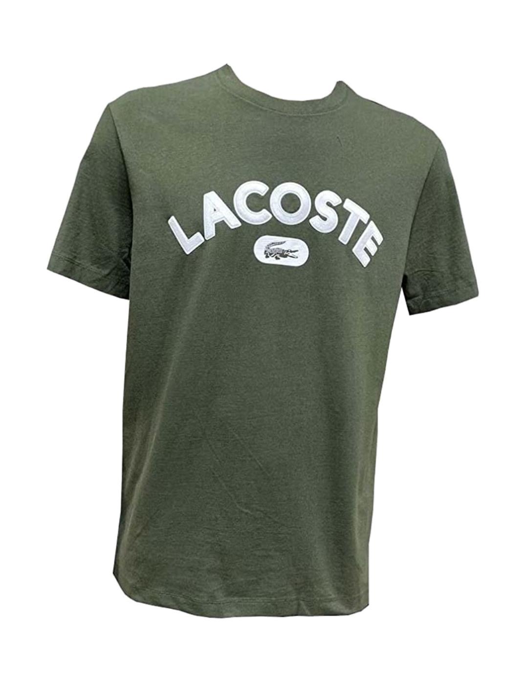 Camiseta Lacoste verde Khaki para hombre-z