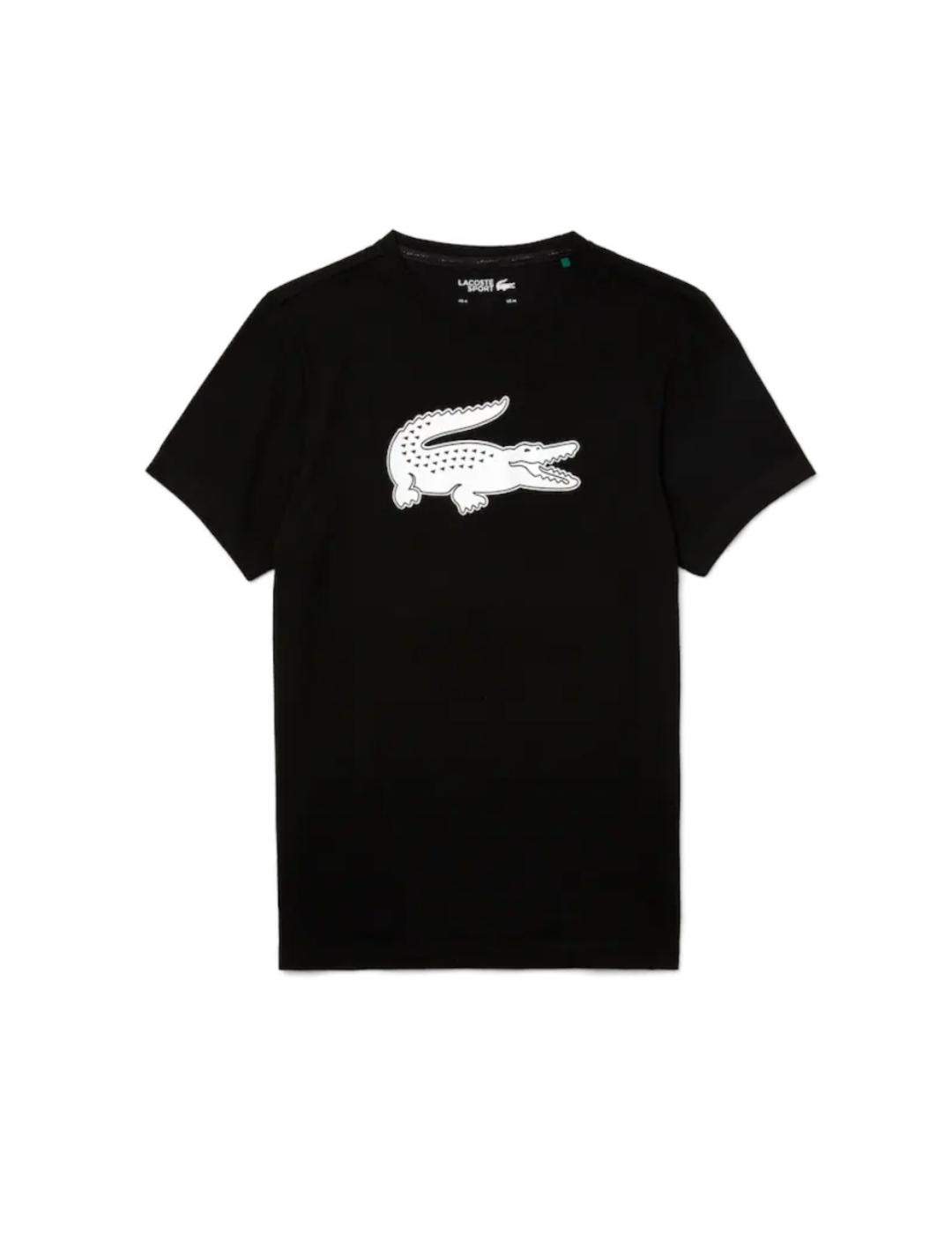 Camiseta Lacoste negra cocodrilo para hombre- z