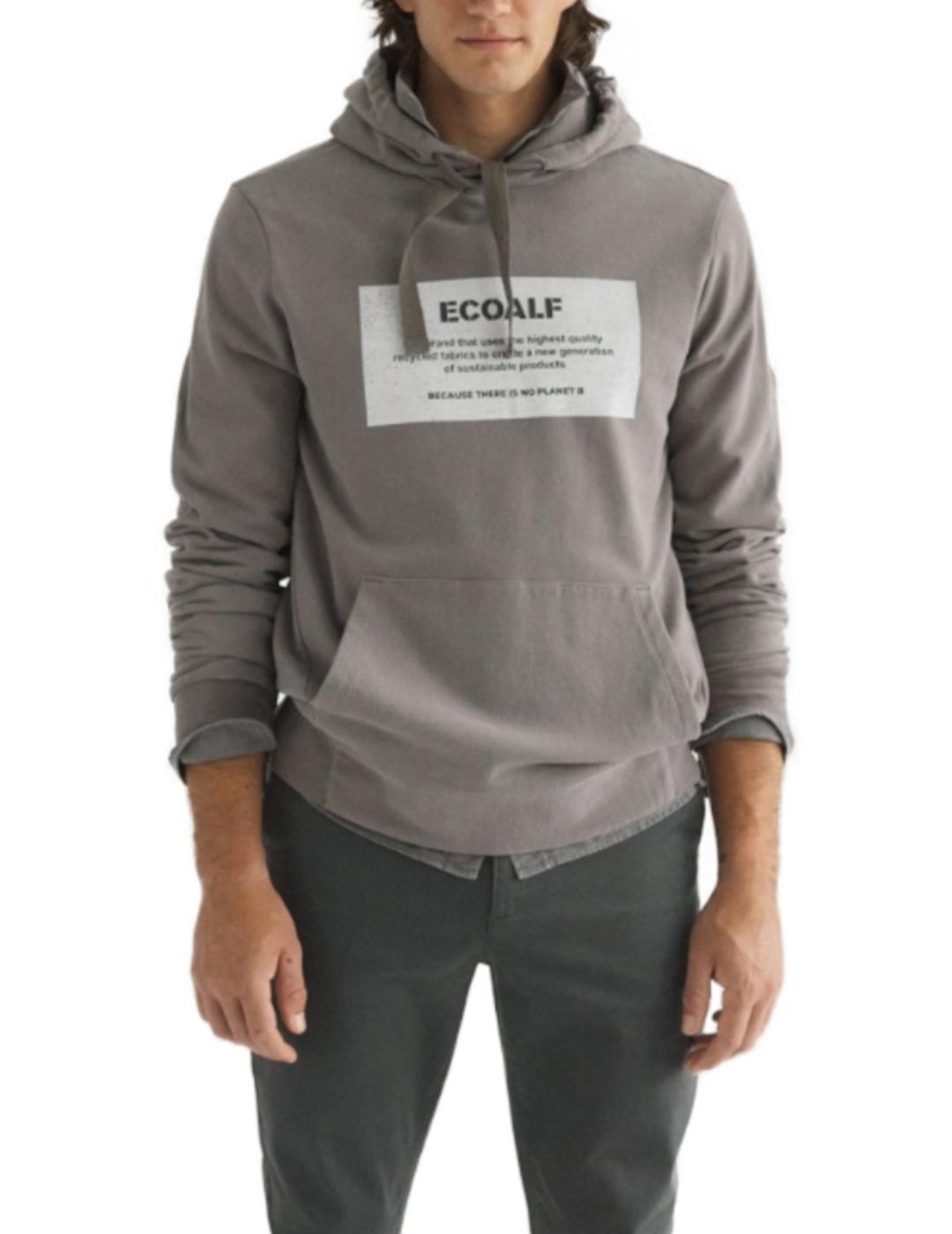 Sudadera Ecoalf gris con capucha para hombre- z