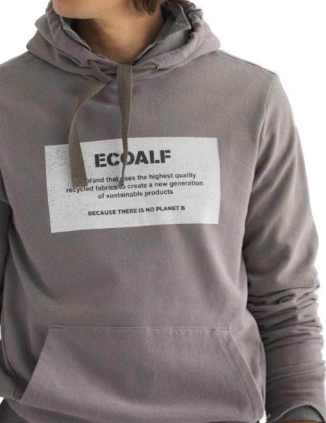 Sudadera Ecoalf gris con capucha para hombre- z