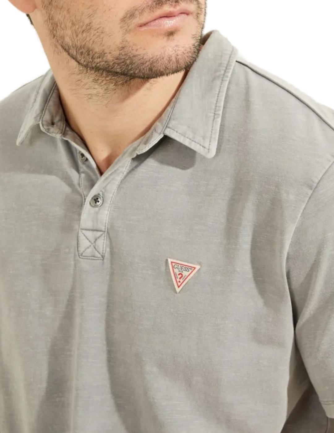 Polo Guess gris desgastado para hombre-z