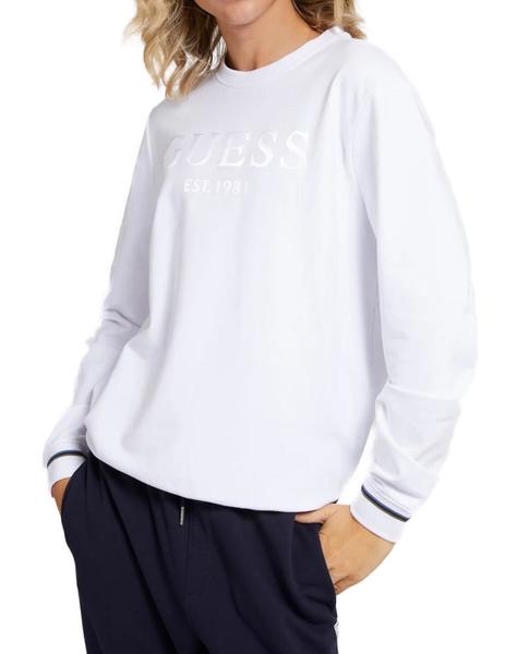 Analgésico voluntario Inconsciente Sudadera Guess Beau blanco para hombre-z