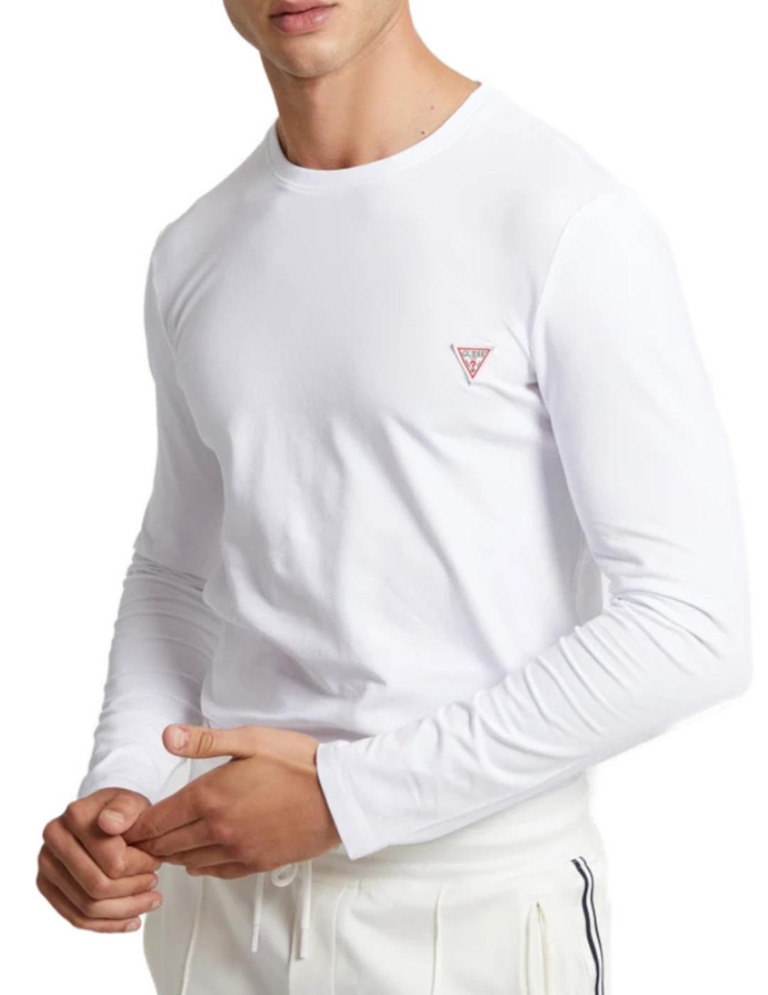 Camiseta Guess blanca manga larga para hombre-z
