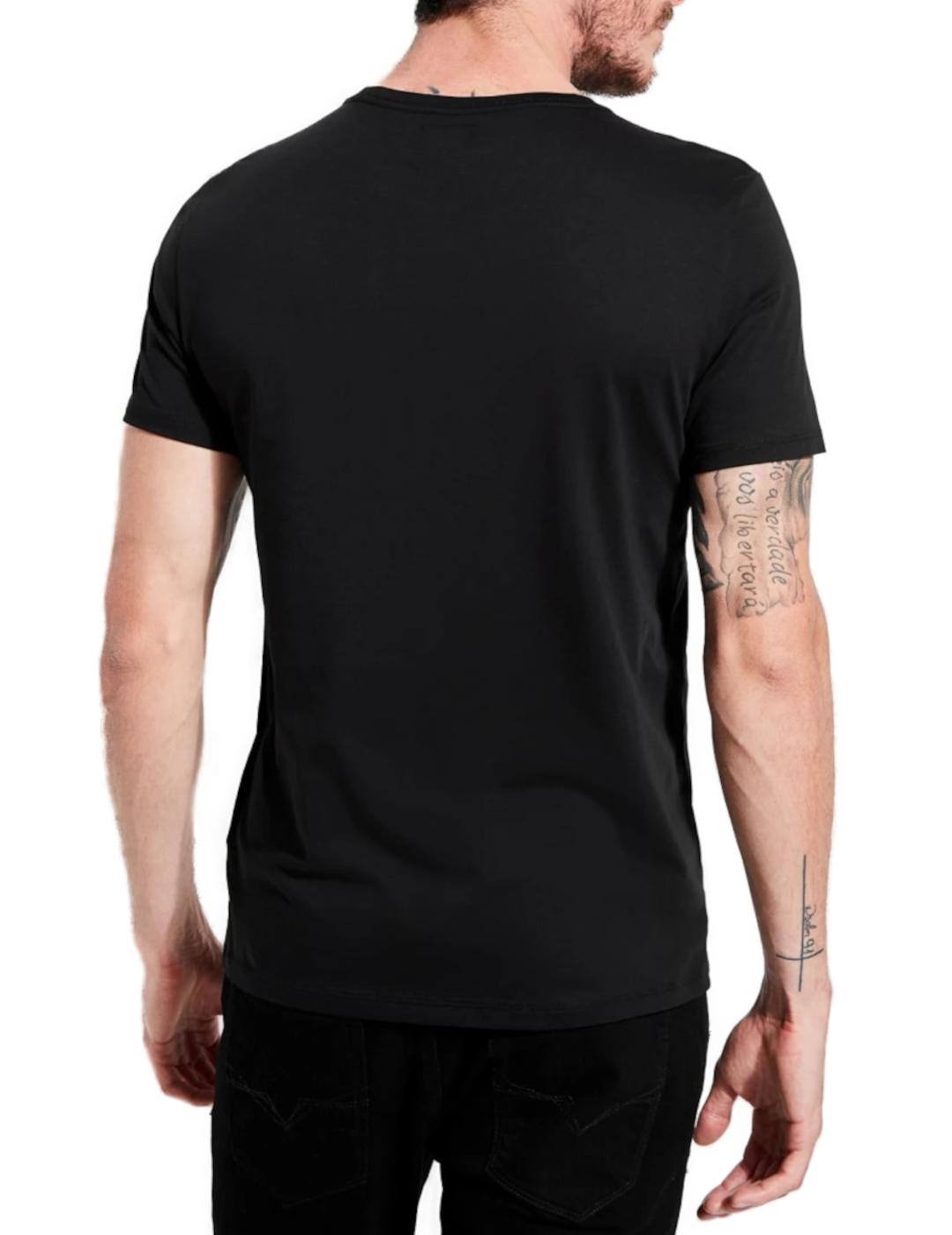 Camiseta Guess Pima logo negro para homrbe-z