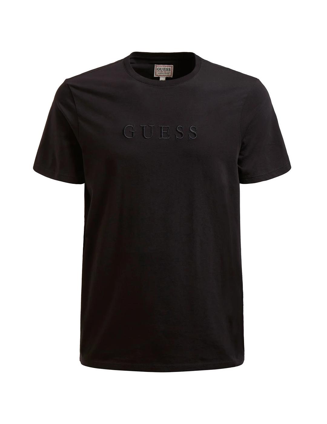 Camiseta Guess Pima logo negro para homrbe-z