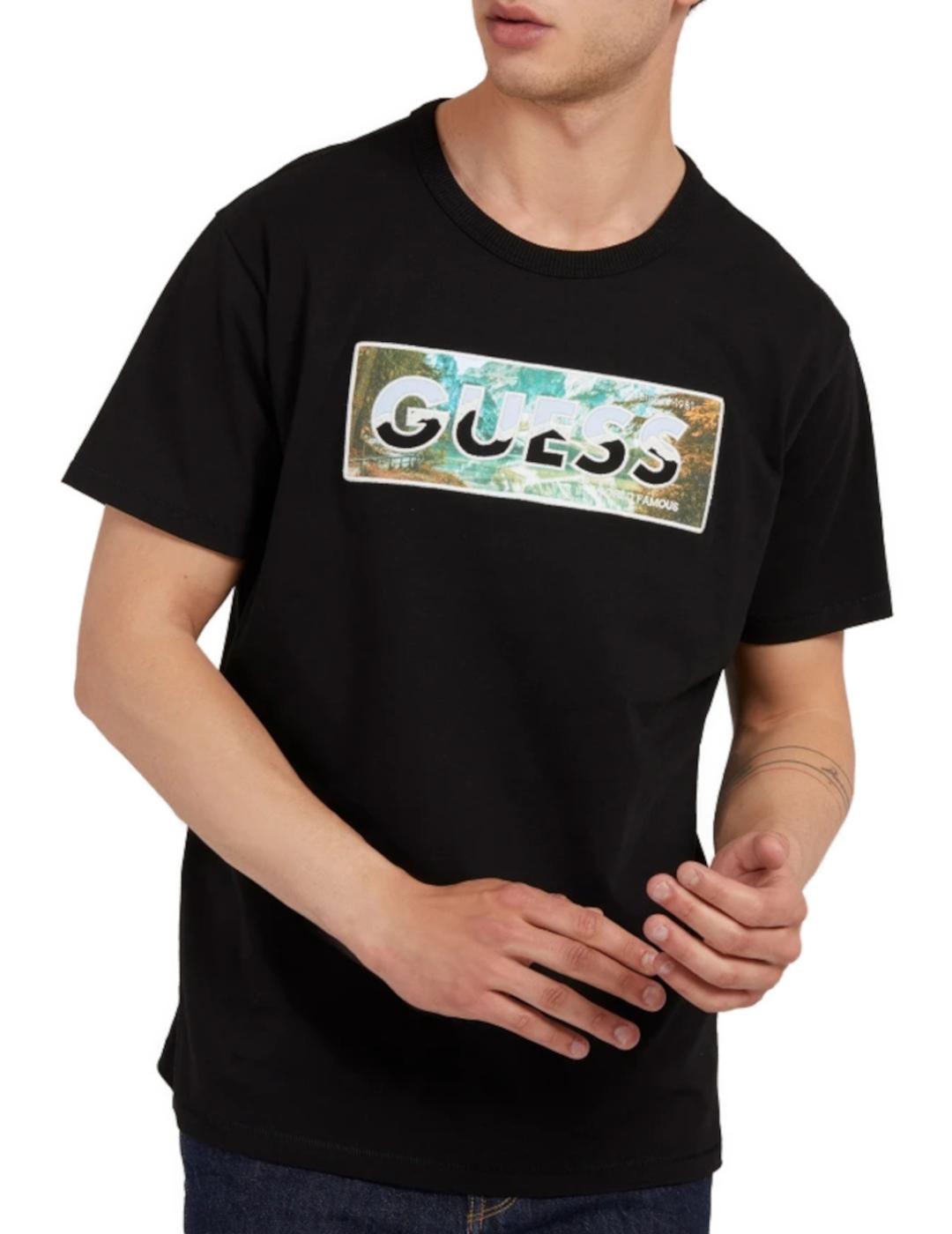Camiseta Guess Tahoe negro para hombre-z