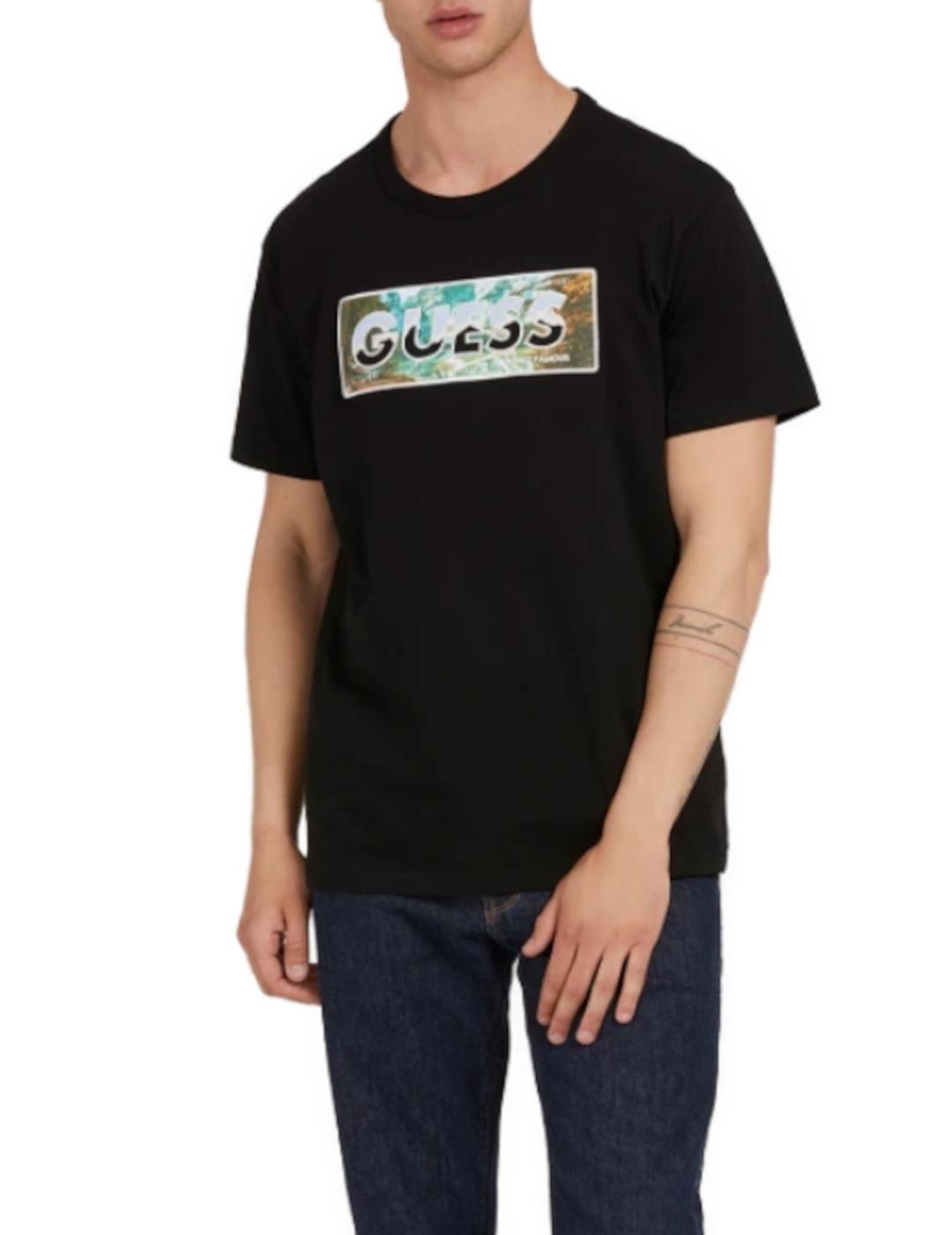 Camiseta Guess Tahoe negro para hombre-z