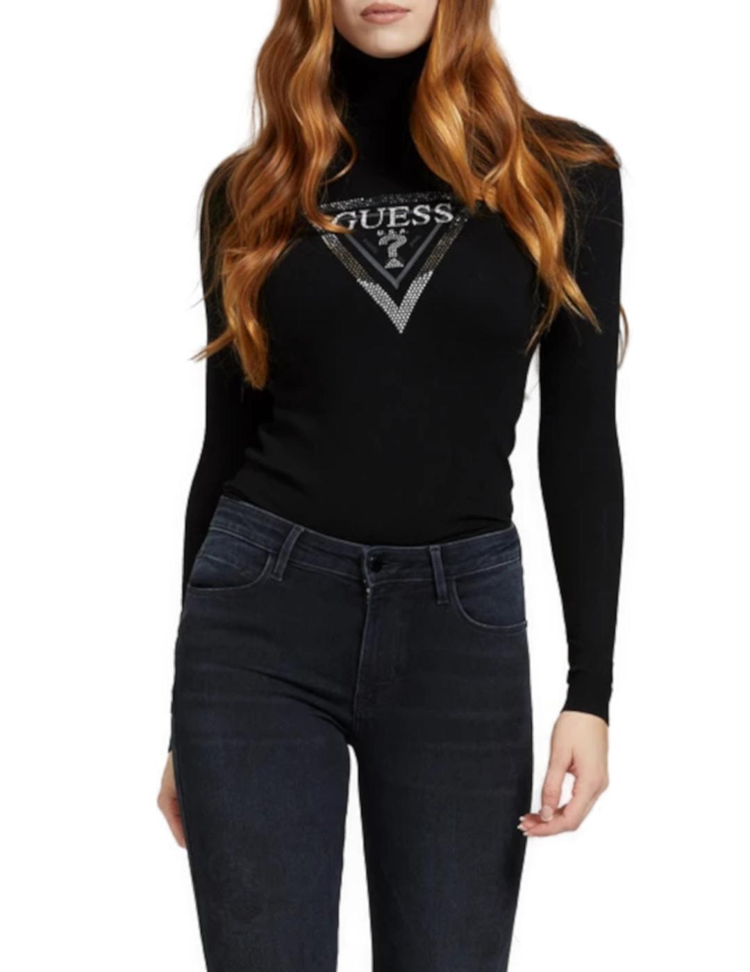 Jersey Guess Adelle negro y blanco para mujer-z