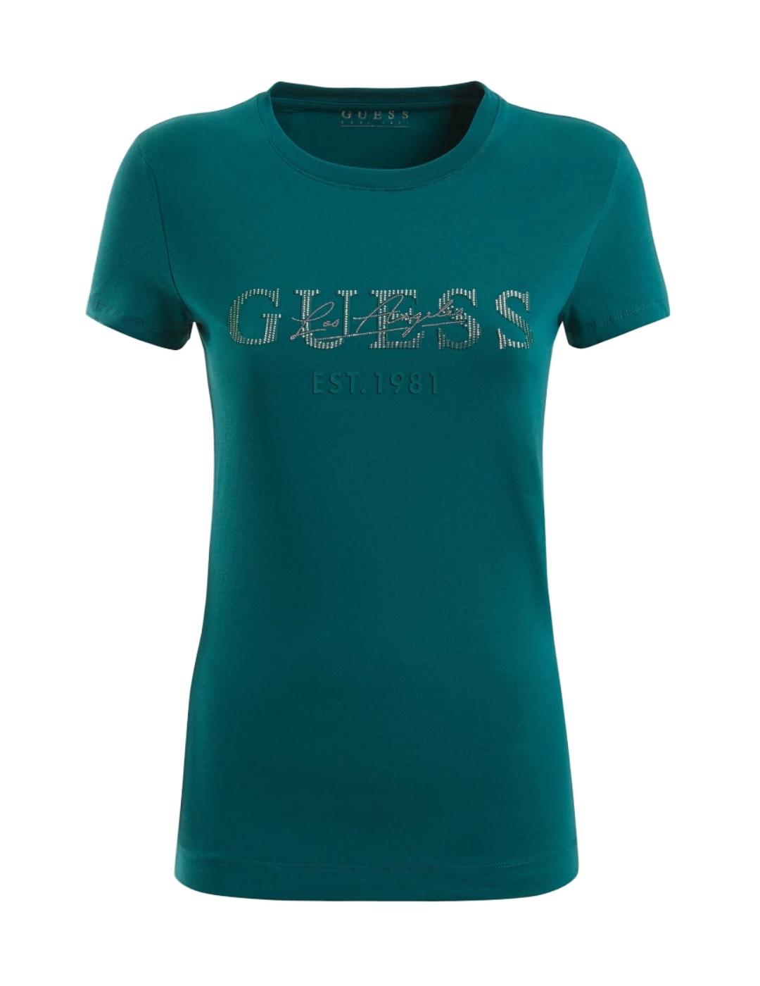 Camiseta Guess verde para