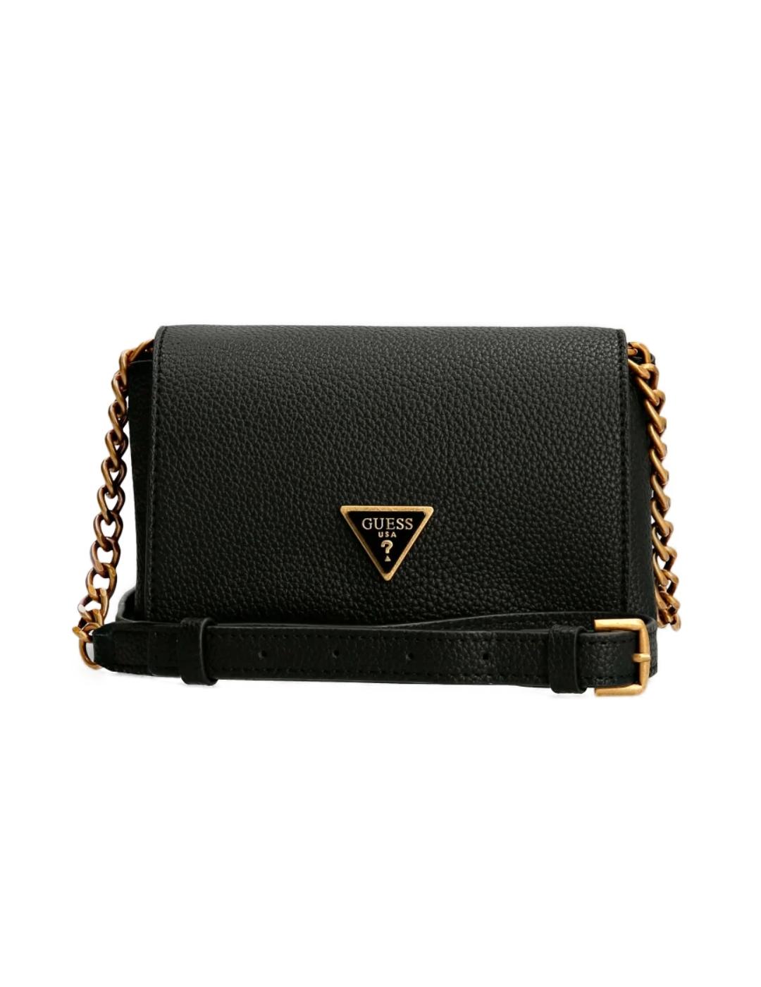 Bolso flap Guess Downtown negro para mujer-z