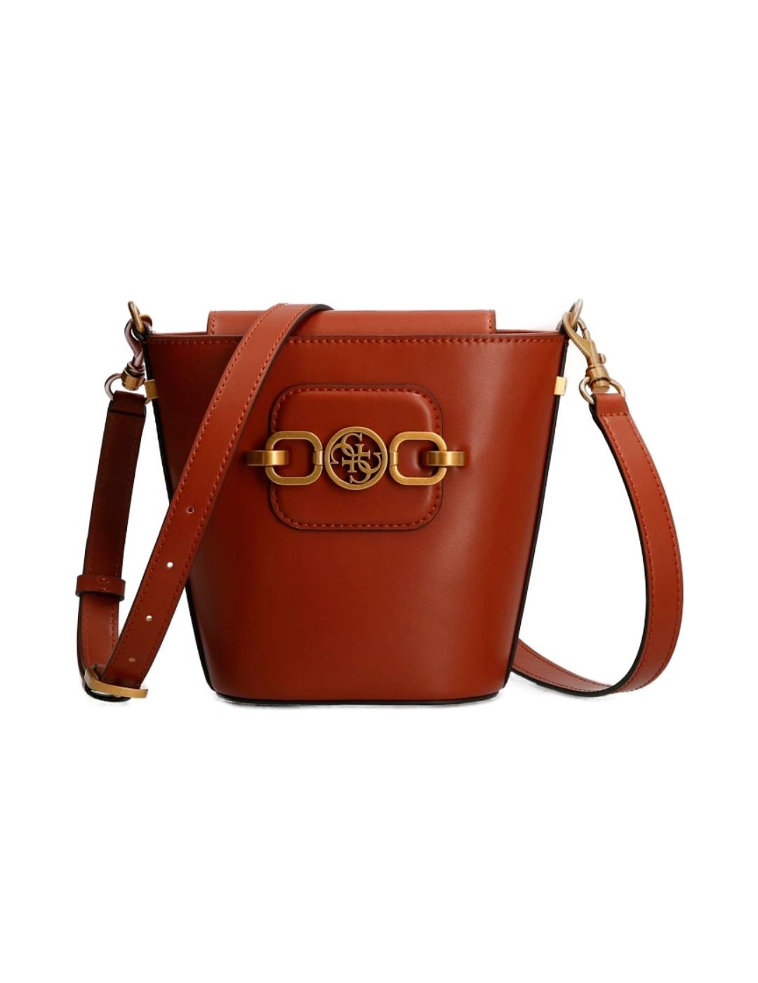 Bolso bucket Guess Hensely marron para mujer-z