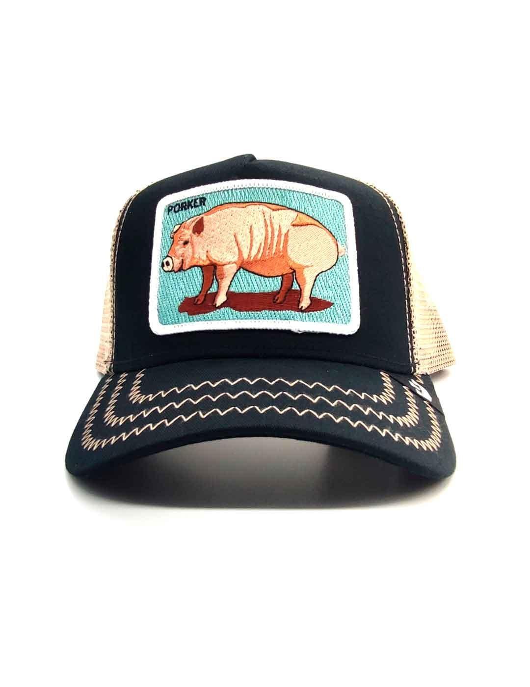 Gorra Goorin Bros Porker cerdo negra y marron-z