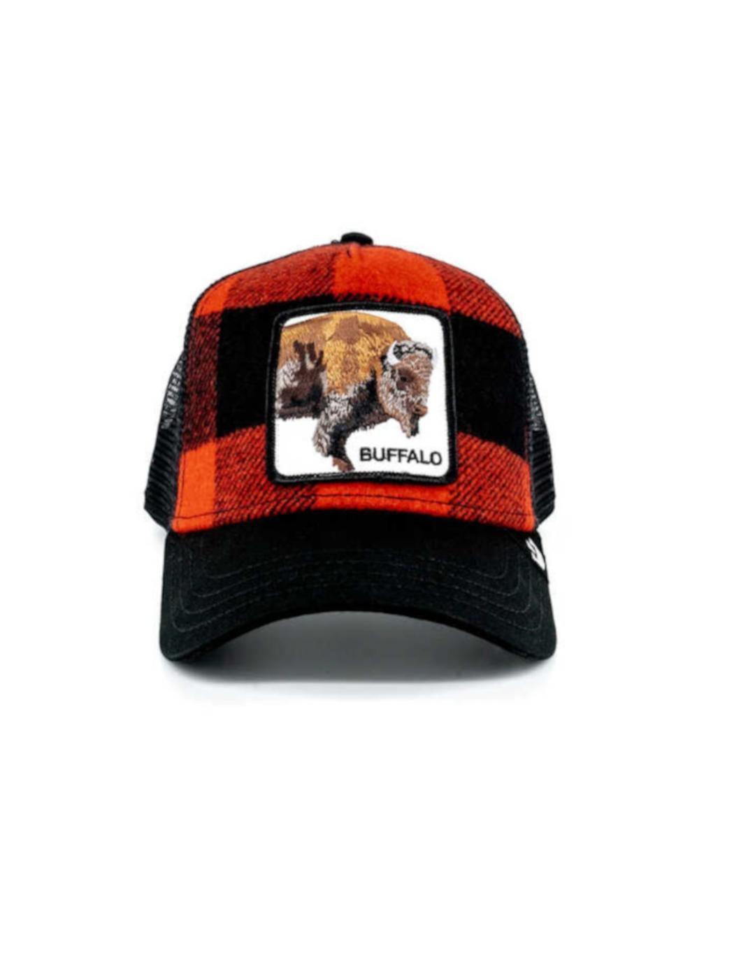 Gorra Goorin Bros Buffalo cuadros negro y rojo-z